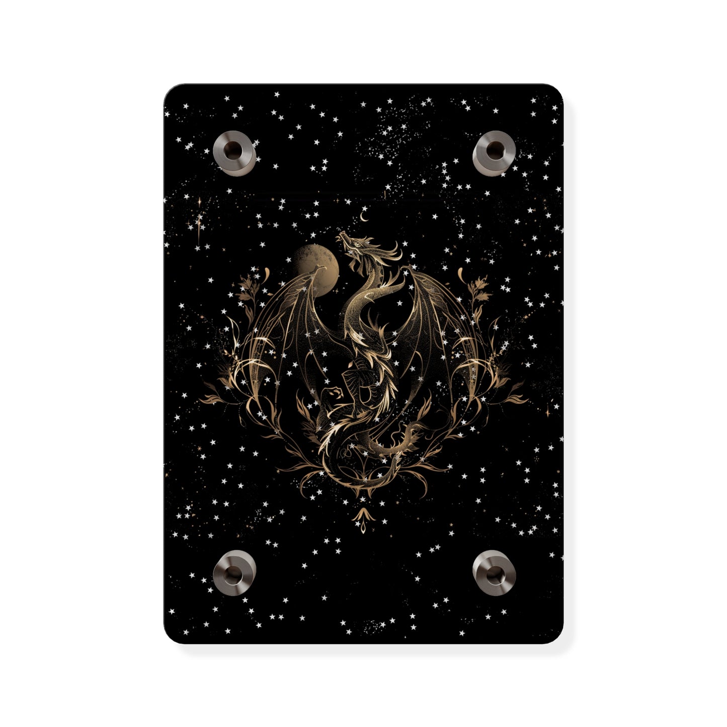 Sleek Dragon Acrylic Wall Art Panel - Celestial Decor for Fantasy Lovers