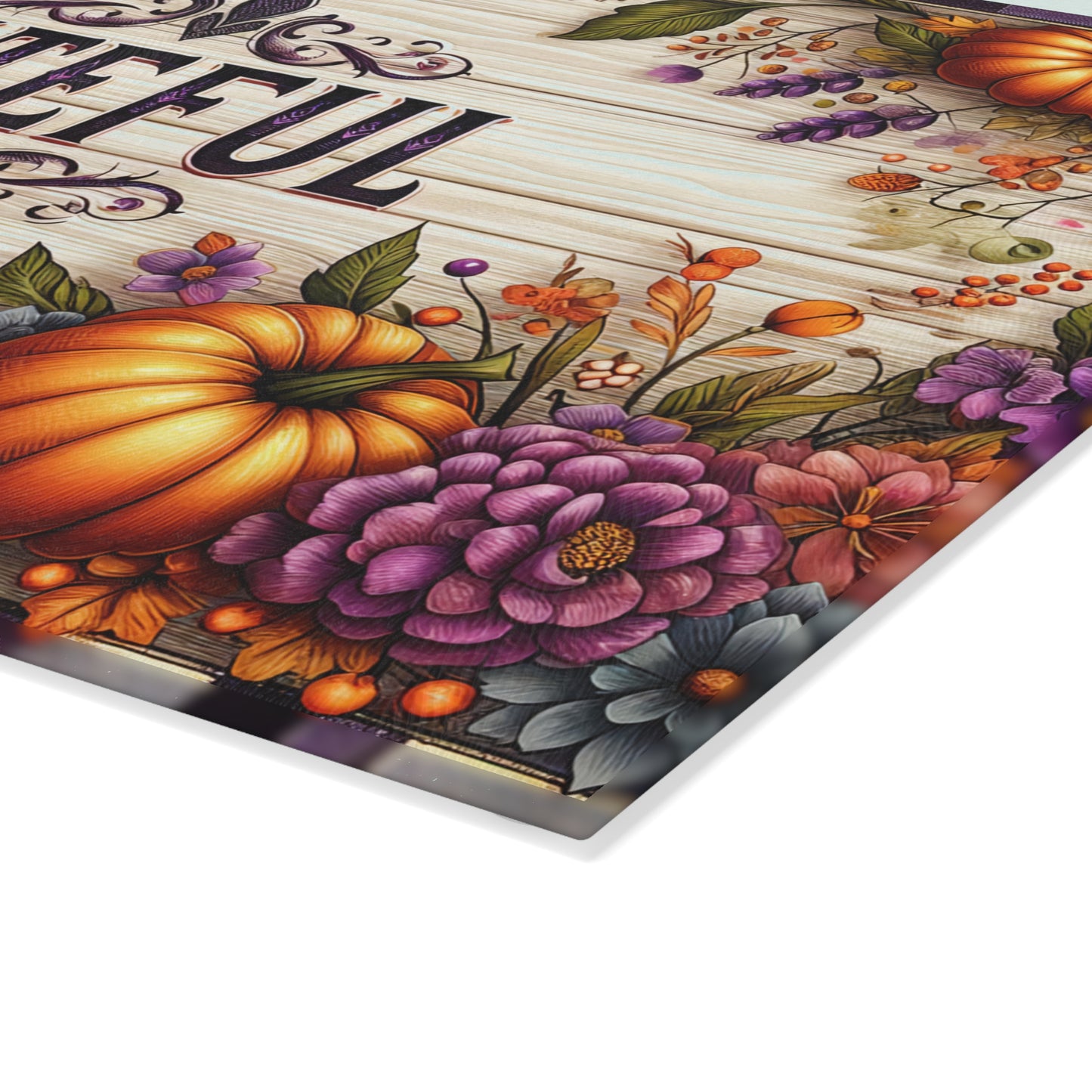 Thanksgiving Grateful Glass Cutting Board