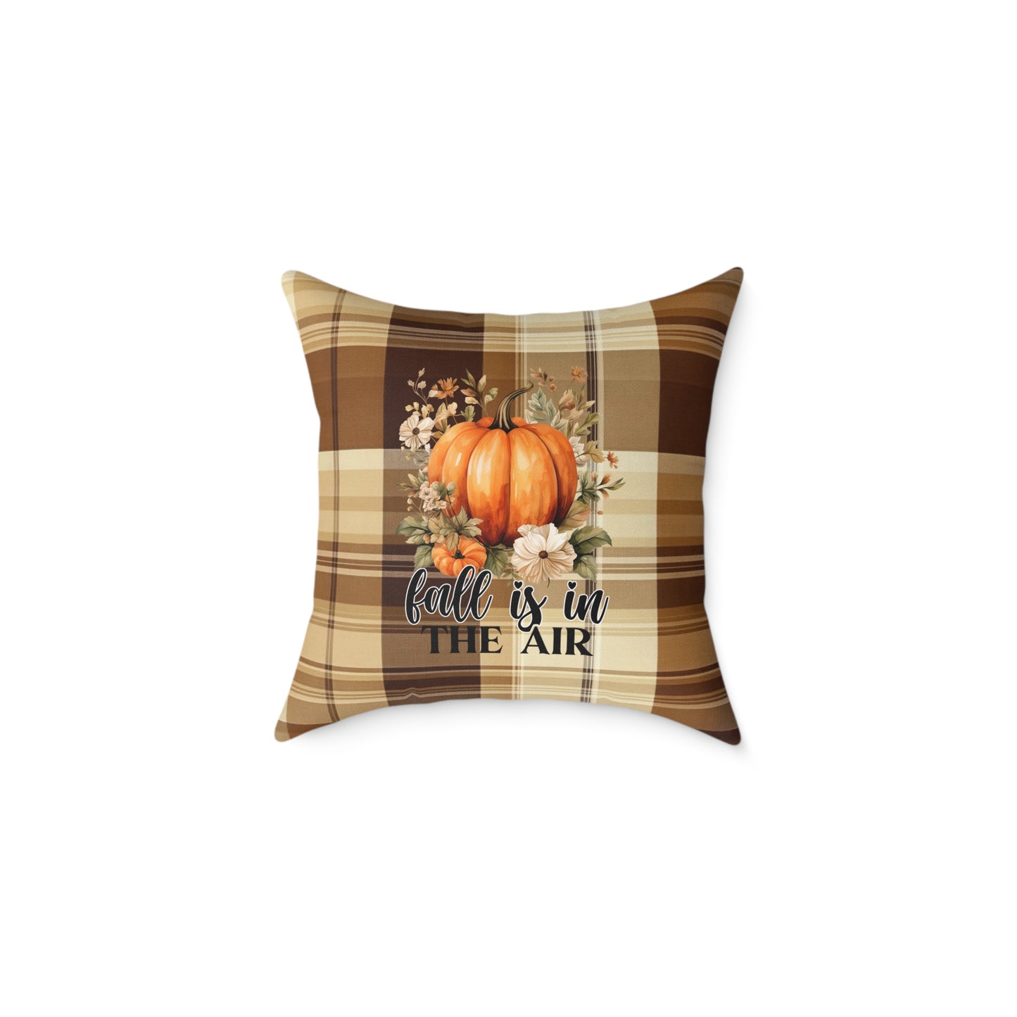Fall Decor Square Poly Canvas Pillow, Stylish Two-Sided Fall Quote Decor Pillow for Home or Office, Beautiful Accent for Any Room