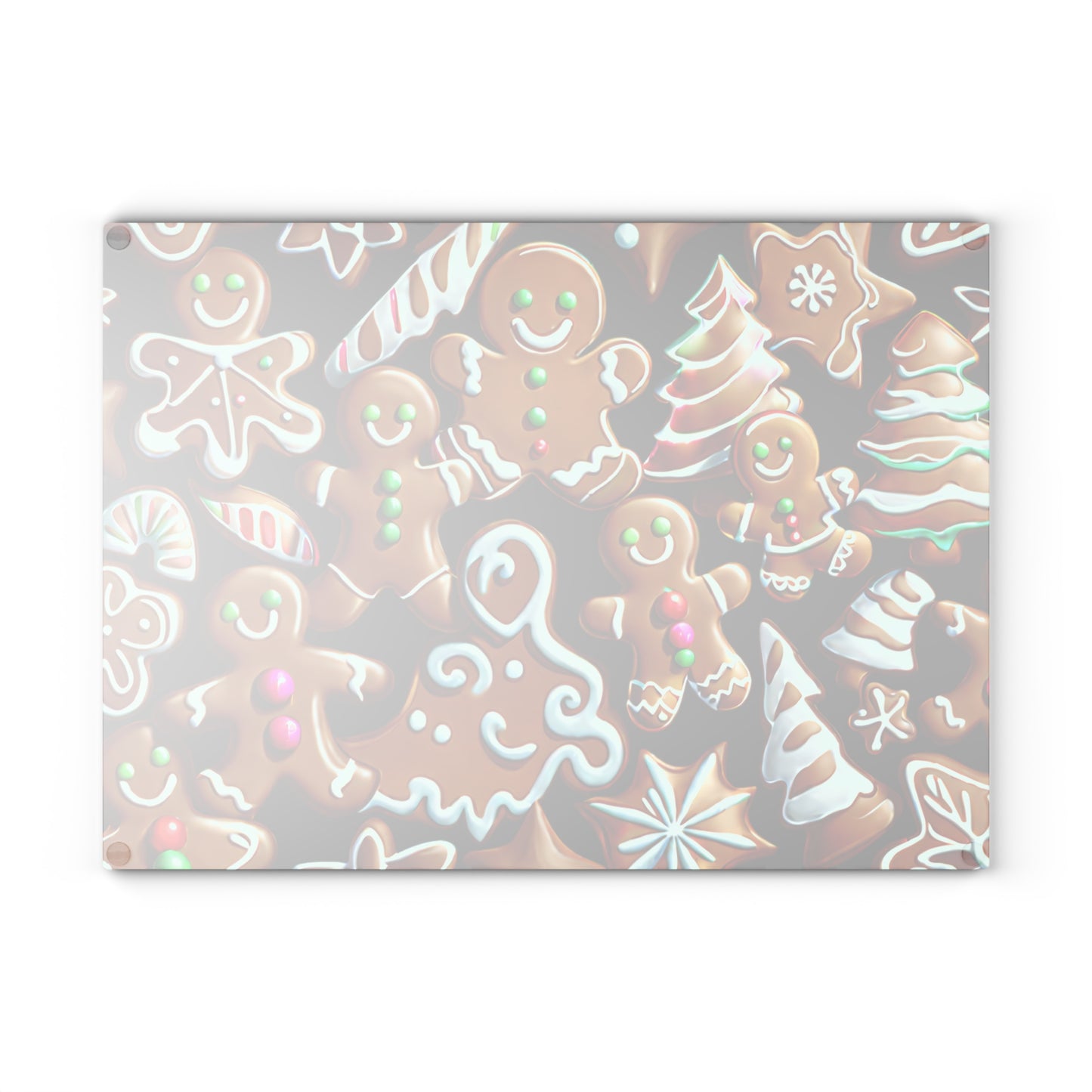 Gingerbread Holiday Glass Cutting Board