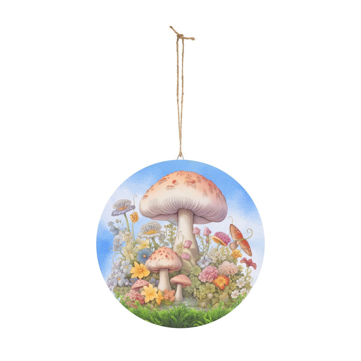 Whimsical Rustic Charm Mushroom Wood Sign - Nature-Inspired Home Decor