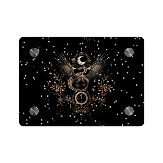 Celestial Acrylic Wall Art Panel - Mystical Dragon with Moon and Stars Decor