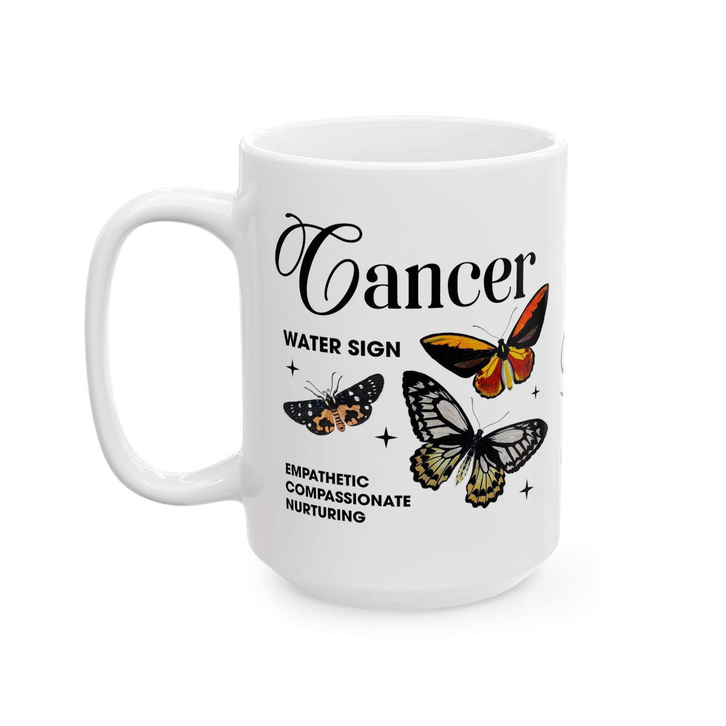 Cancer Zodiac Ceramic Mug – Empowering Design for Zodiac Lovers