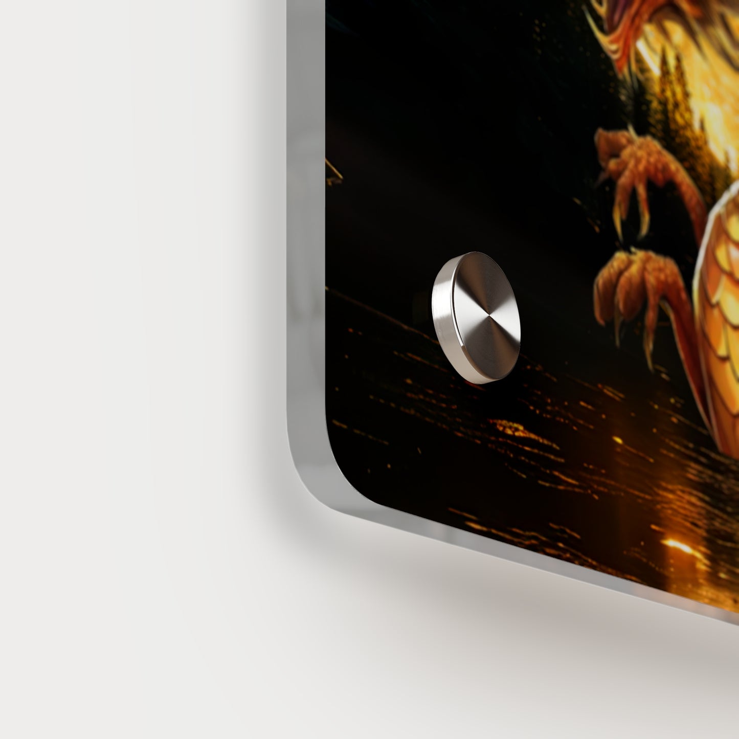 Gothic Theme Acrylic Wall Art Panel, Purple Dragon with Moon Background, Dragon Lovers, For Anyone, Accent for Any Room