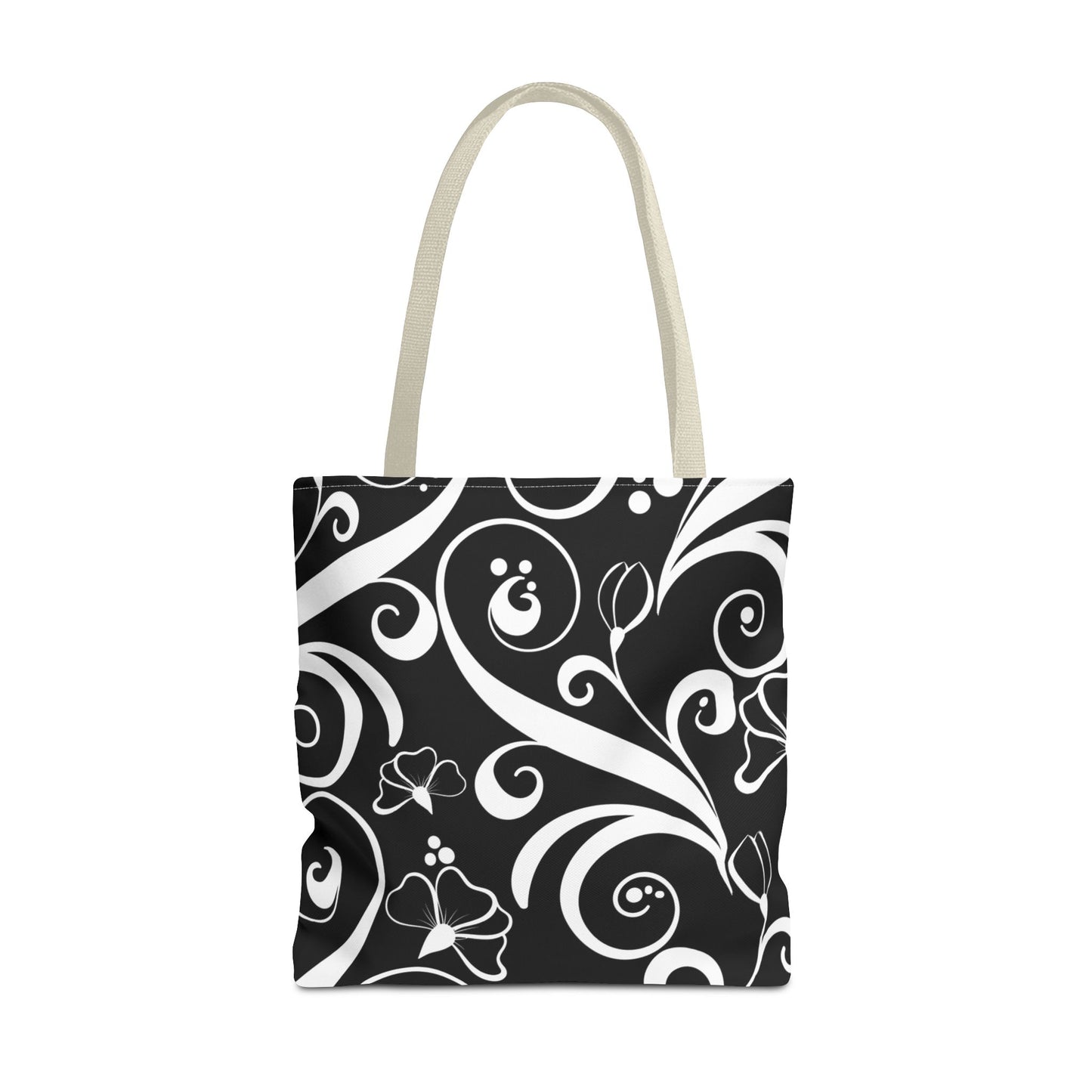 Fashionable Black and White Pattern Tote Bag (AOP), Stylish, Great Gift Idea for Birthdays, Holidays, Any Occasion for Anyone