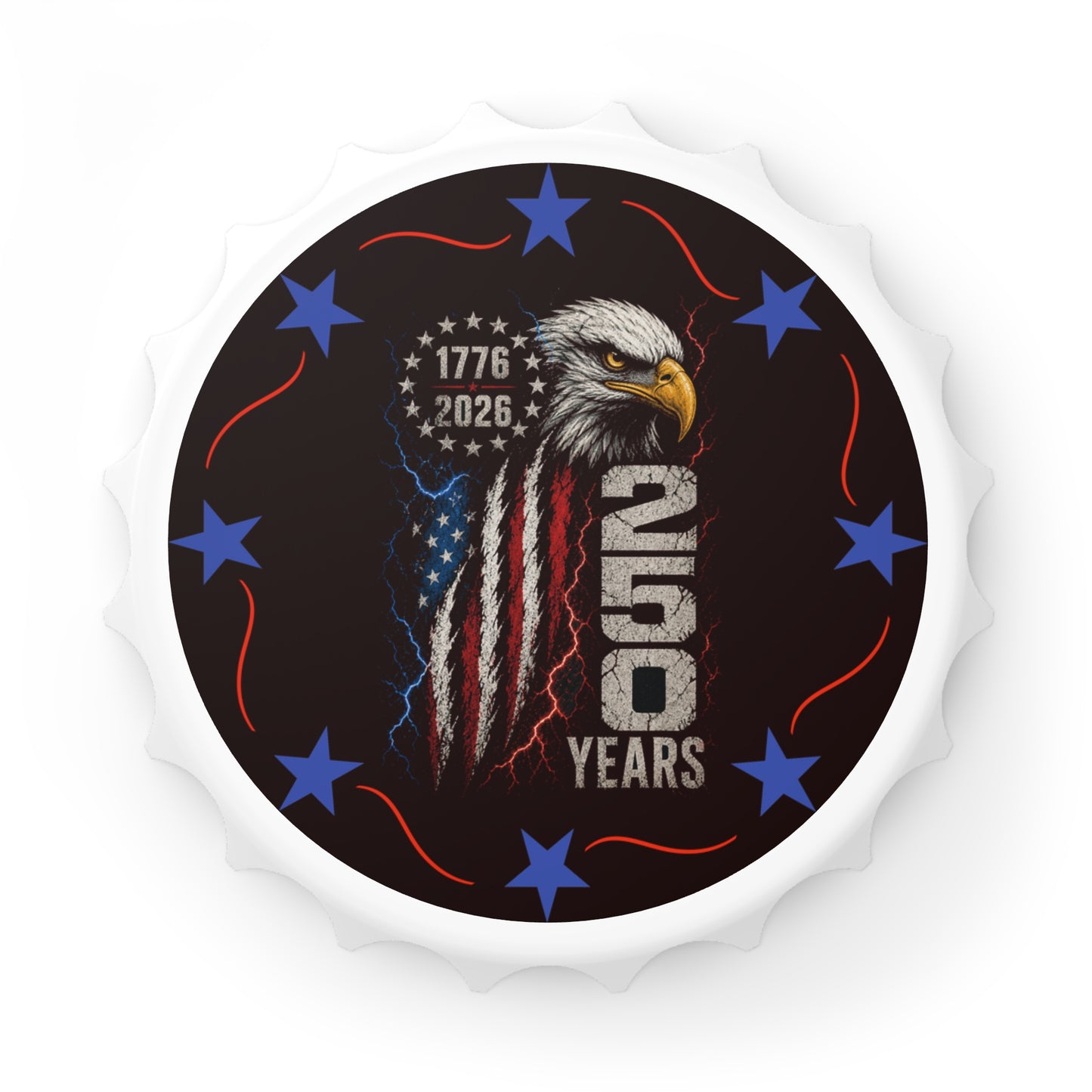 Bottle Opener — 250th Anniversary American Eagle Flag Design (1776–2026)