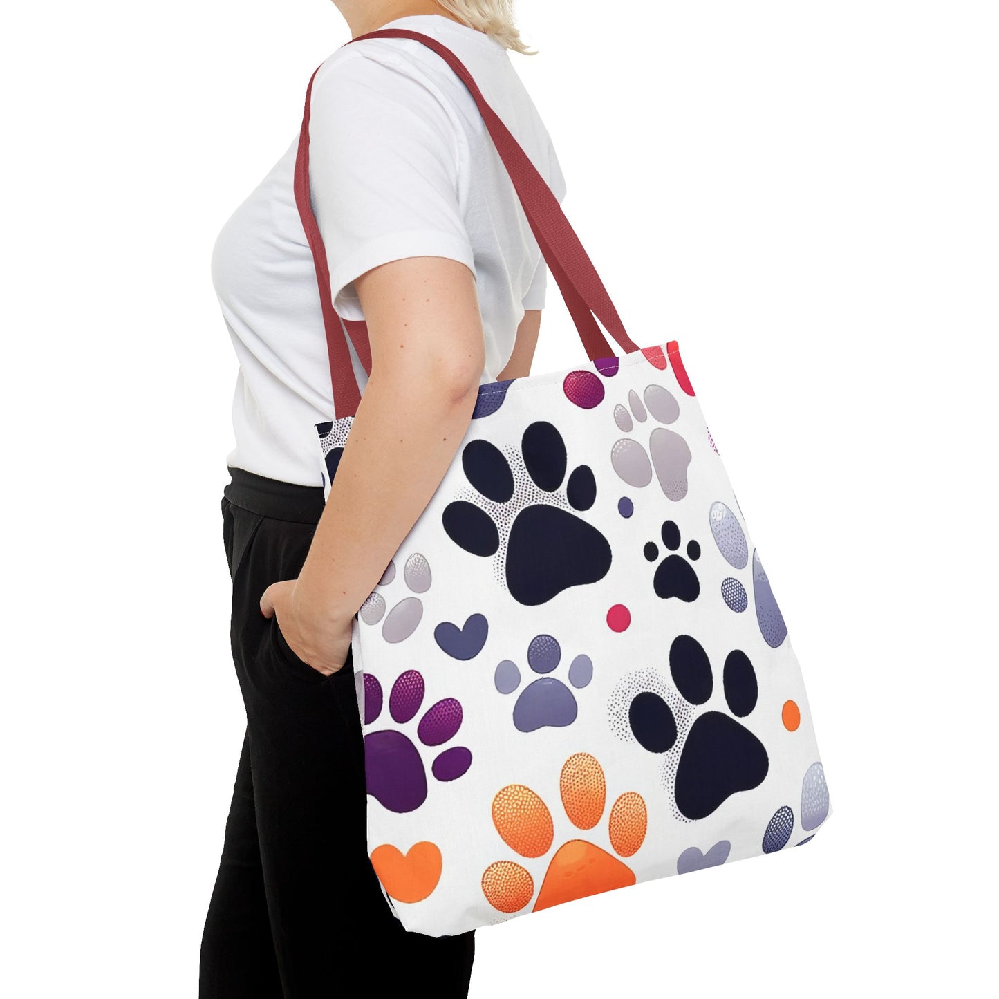 Paw Print FashionableTote Bag (AOP), Stylish, Animal Lovers, Pet Lovers, Great Gift Idea for Birthdays, Holidays or Any Occasion for Anyone
