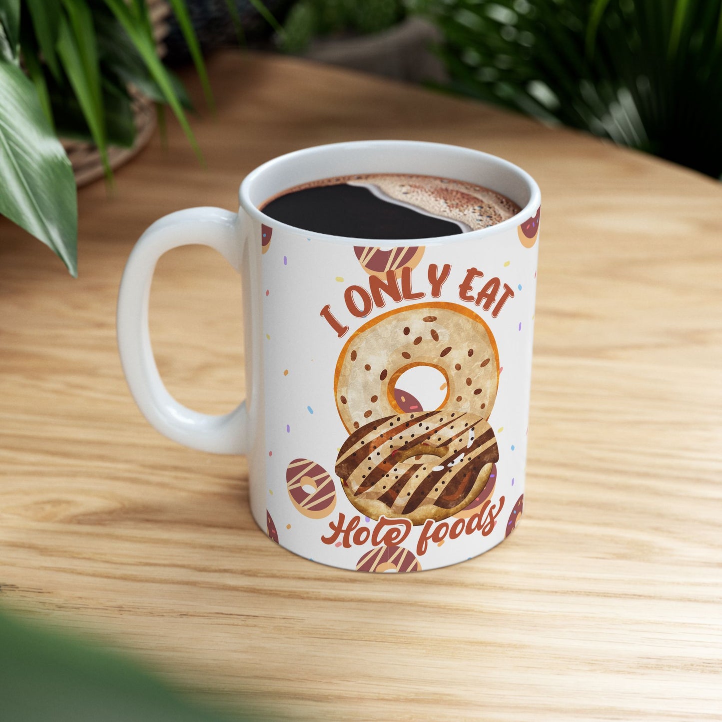 Whimsical Donut Ceramic Mug - Perfect for Coffee Lovers, Gift for Foodies, Birthday Celebration, Kitchen Decor, Funny Beverage Holder