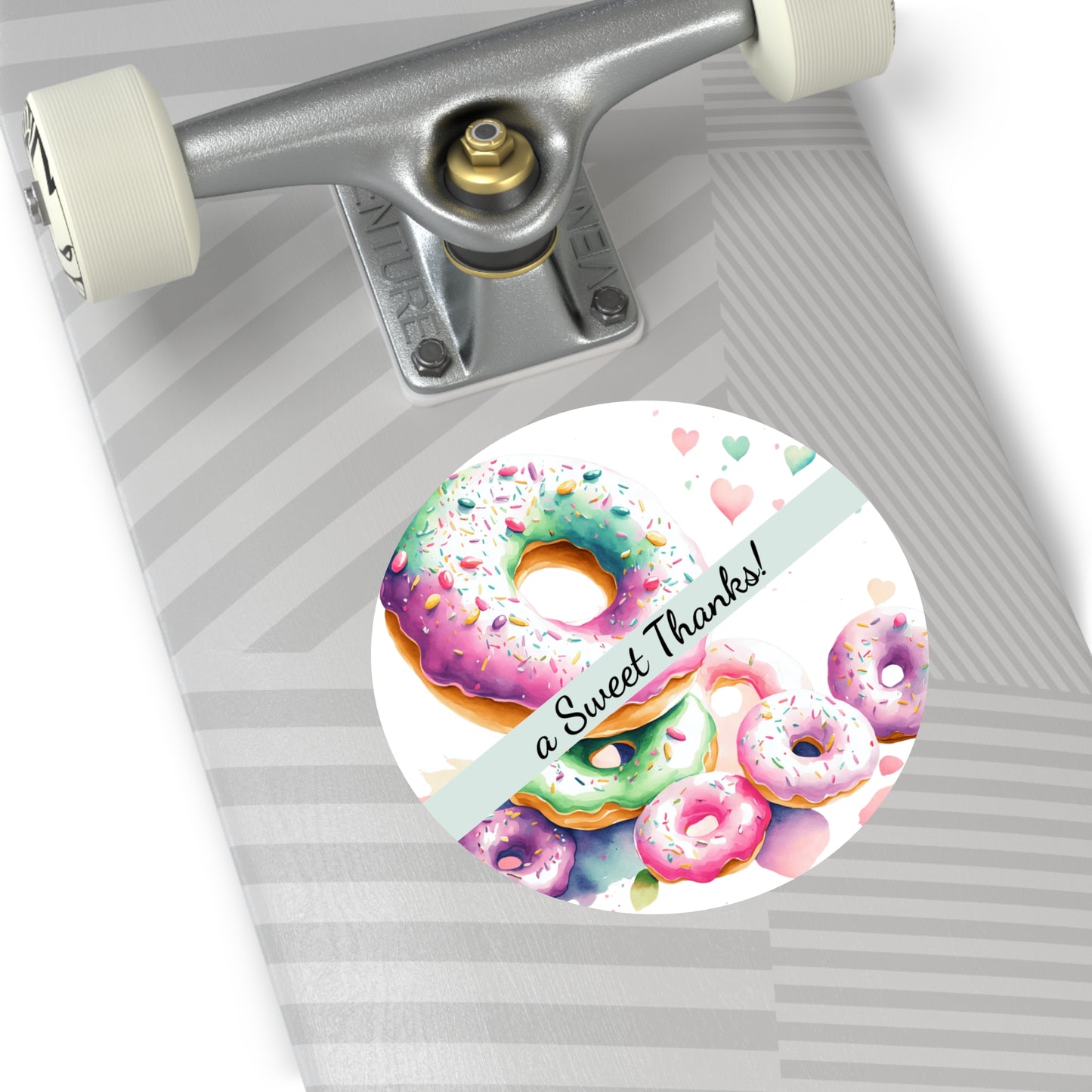 Custom Donut Round Vinyl Stickers | Sweet Thanks, Gift Labels, Party Favors, Wedding Decor, Custom Stickers