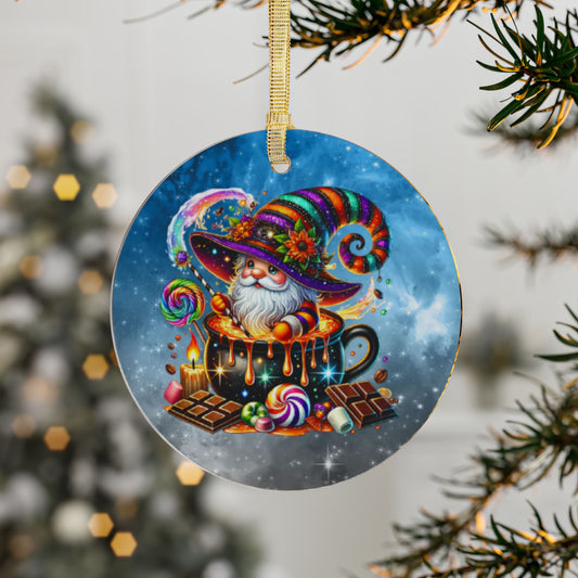 Whimsical Magical Gnome Acrylic Ornament for Holiday Decor