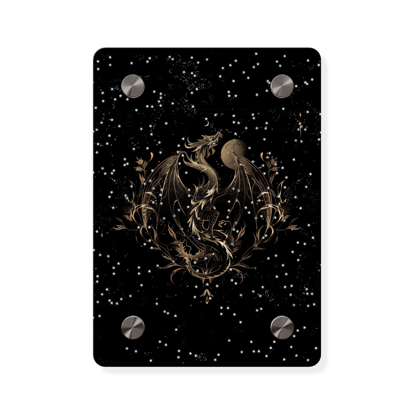 Sleek Dragon Acrylic Wall Art Panel - Celestial Decor for Fantasy Lovers