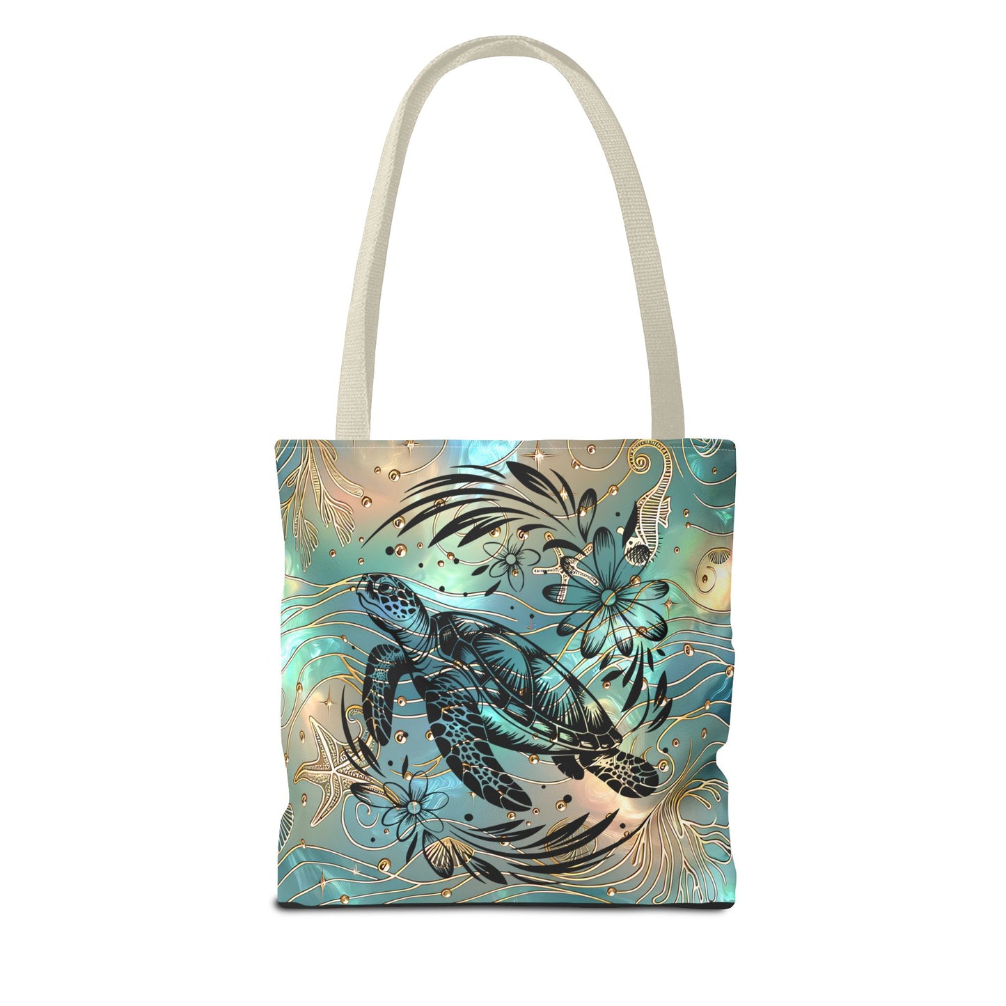 Ocean-Inspired Turtle Tote Bag - Beach Lover's Canvas Eco-Friendly Summer Gift