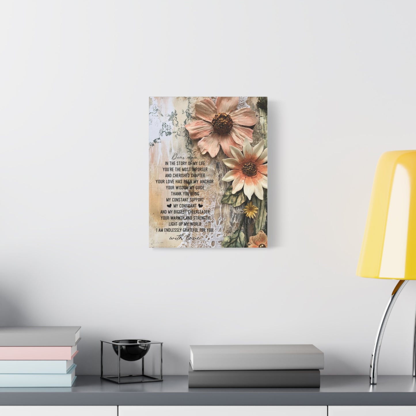 Floral Canvas Wall Art - Heartfelt Mom Appreciation Decor
