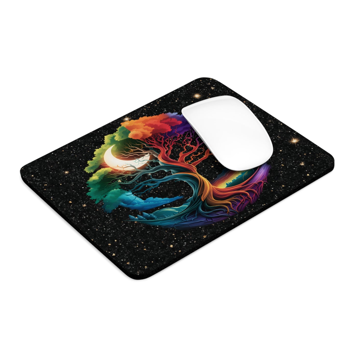 Colorful Cosmic Tree Desk Mouse Pad - Perfect for Nature Lovers
