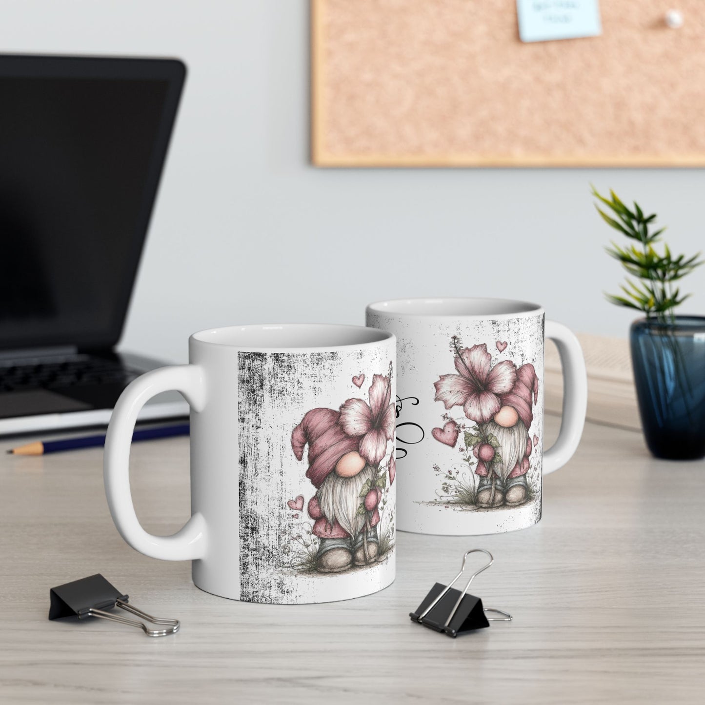 Ceramic Gnome Floral Mug "Forever & Always" — Romantic Anniversary Gift (11oz & 15oz)