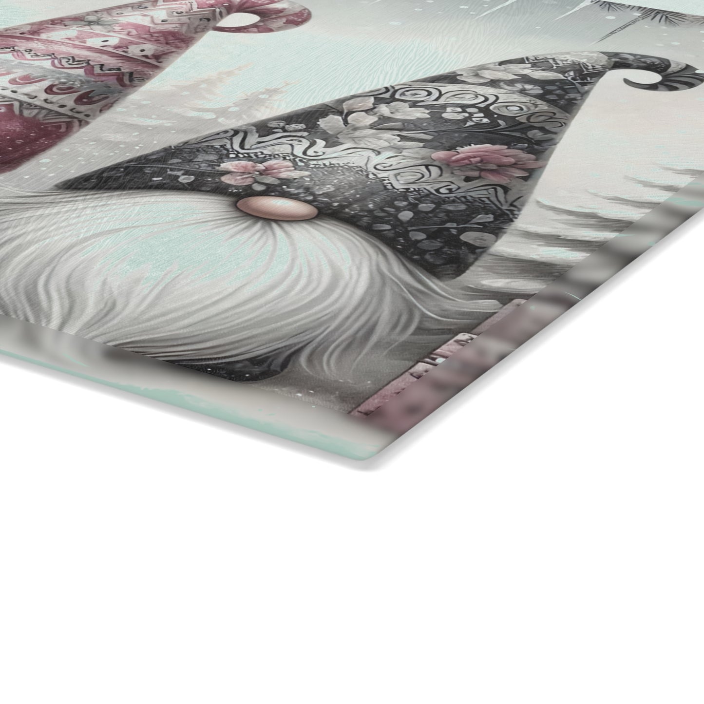Festive Gnome Glass Cutting Board - Perfect for Holiday Cooking & Entertaining
