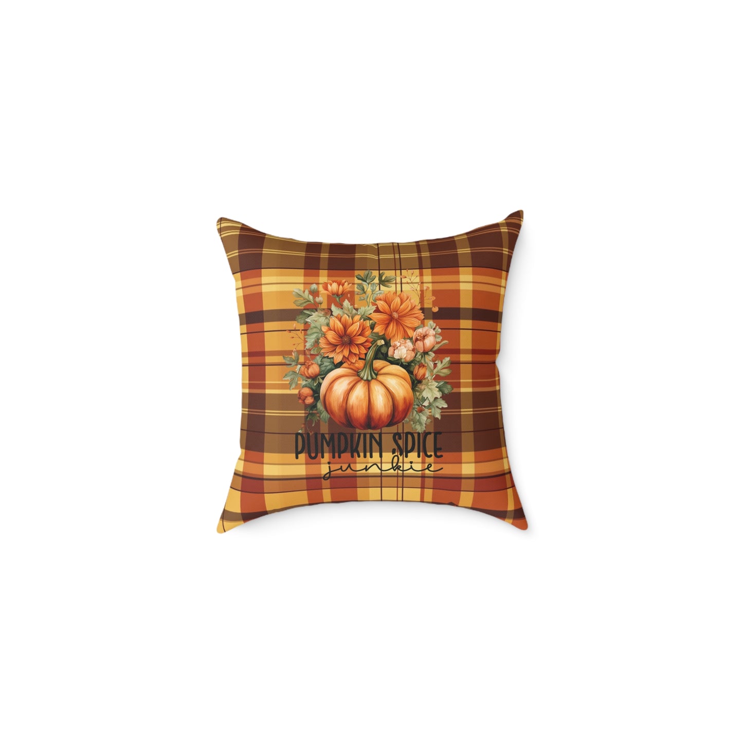 Fall Theme Square Poly Canvas Pillow, Beautiful Two-Sided Fall Pillow for Home or Office, Stylish Accent for Any Room, Perfect Fall Decor