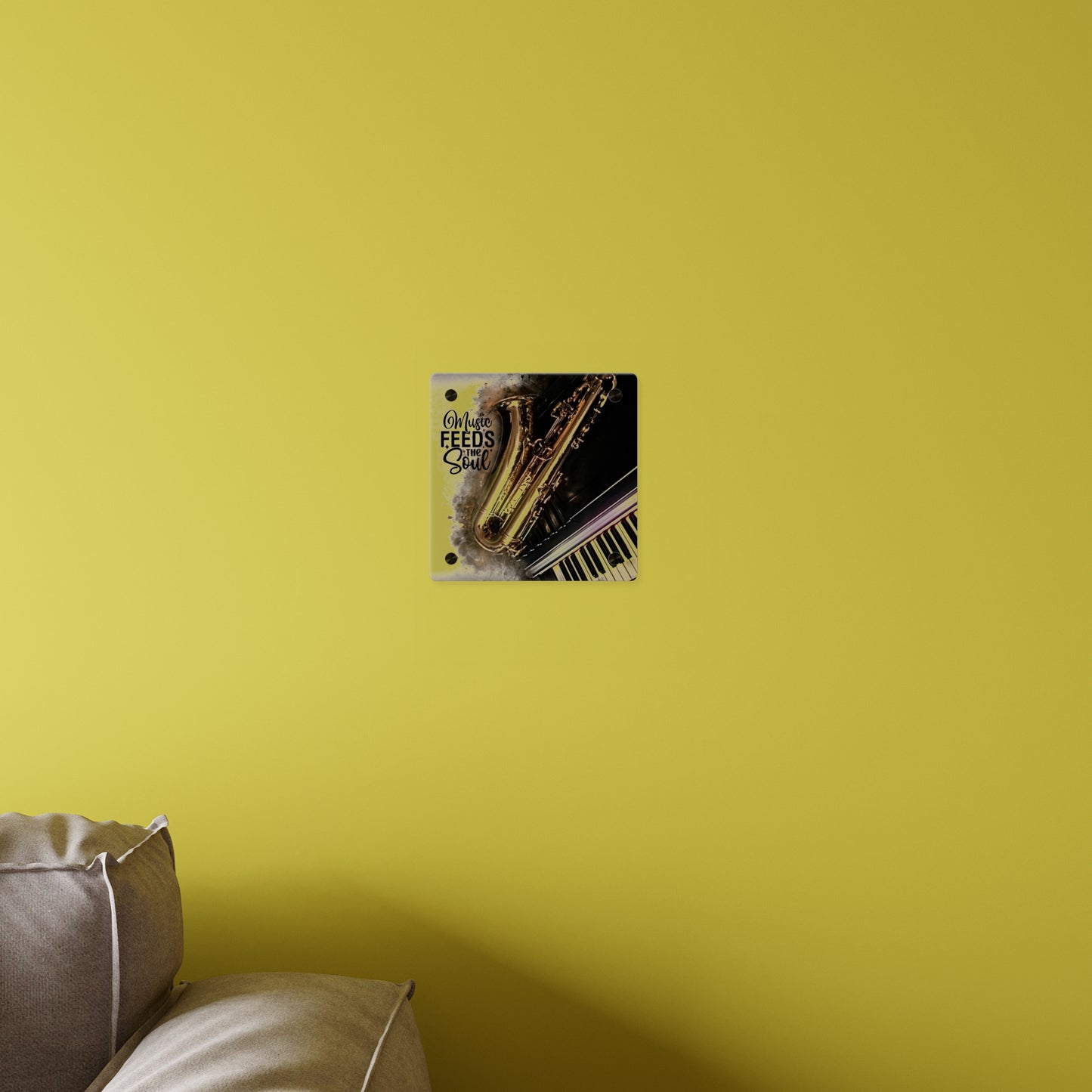 Inspirational Acrylic Wall Art Panel - "Music Feeds the Soul"