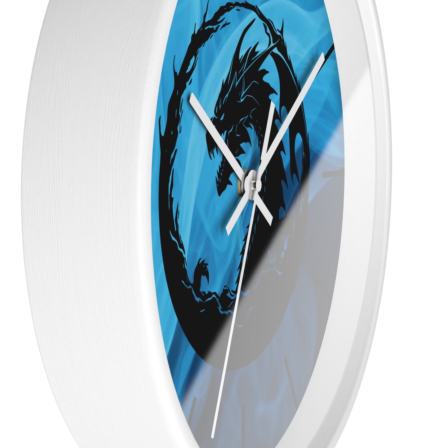 Dragon Blue Smoky Wall Clock - Mystical Home Office Decor Gift