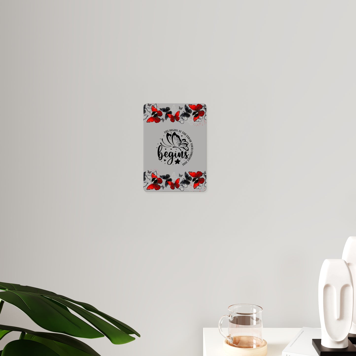 Inspirational Butterfly Acrylic Wall Art Panel - 'Life Begins' Decor