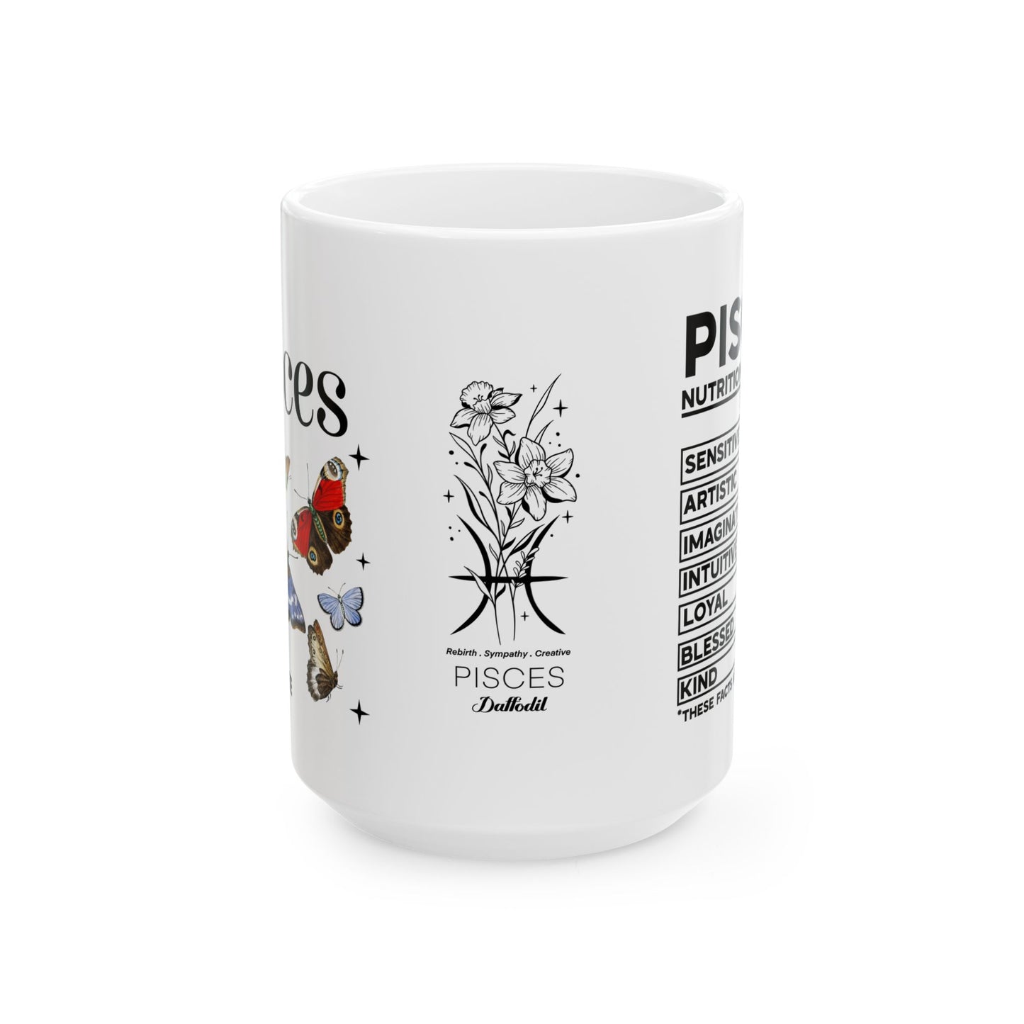 Pisces Zodiac Ceramic Mug (11oz & 15oz) – Astrology Gift for Horoscope Lovers