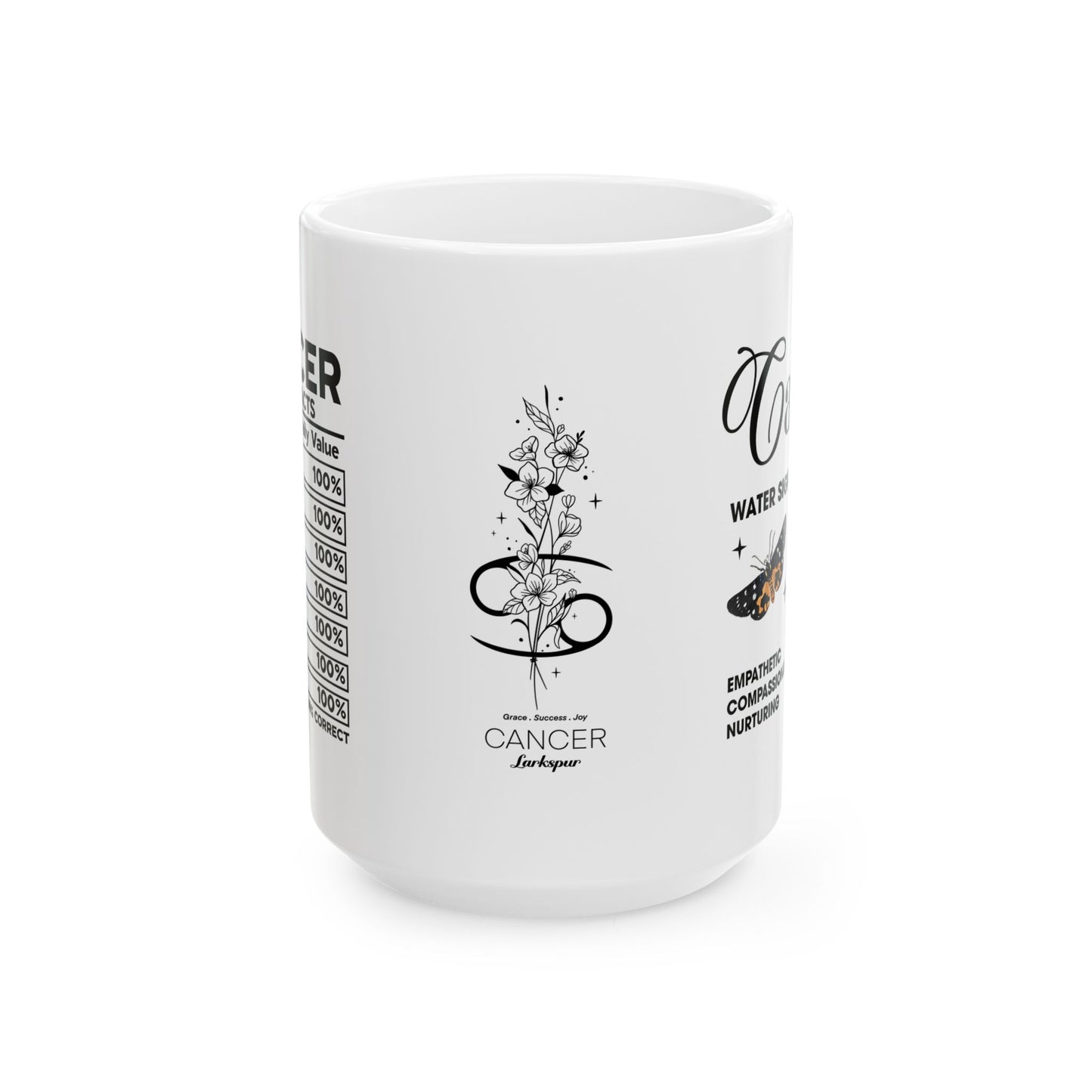 Cancer Zodiac Ceramic Mug – Empowering Design for Zodiac Lovers