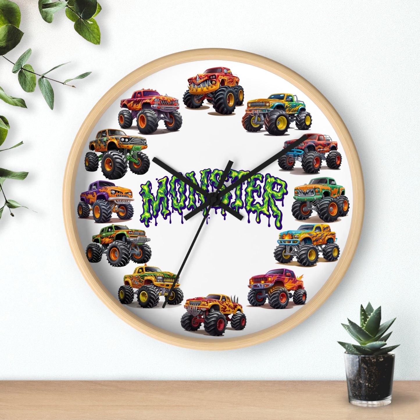 Monster Truck Wall Clock - Room Decor Gift for Truck Lovers