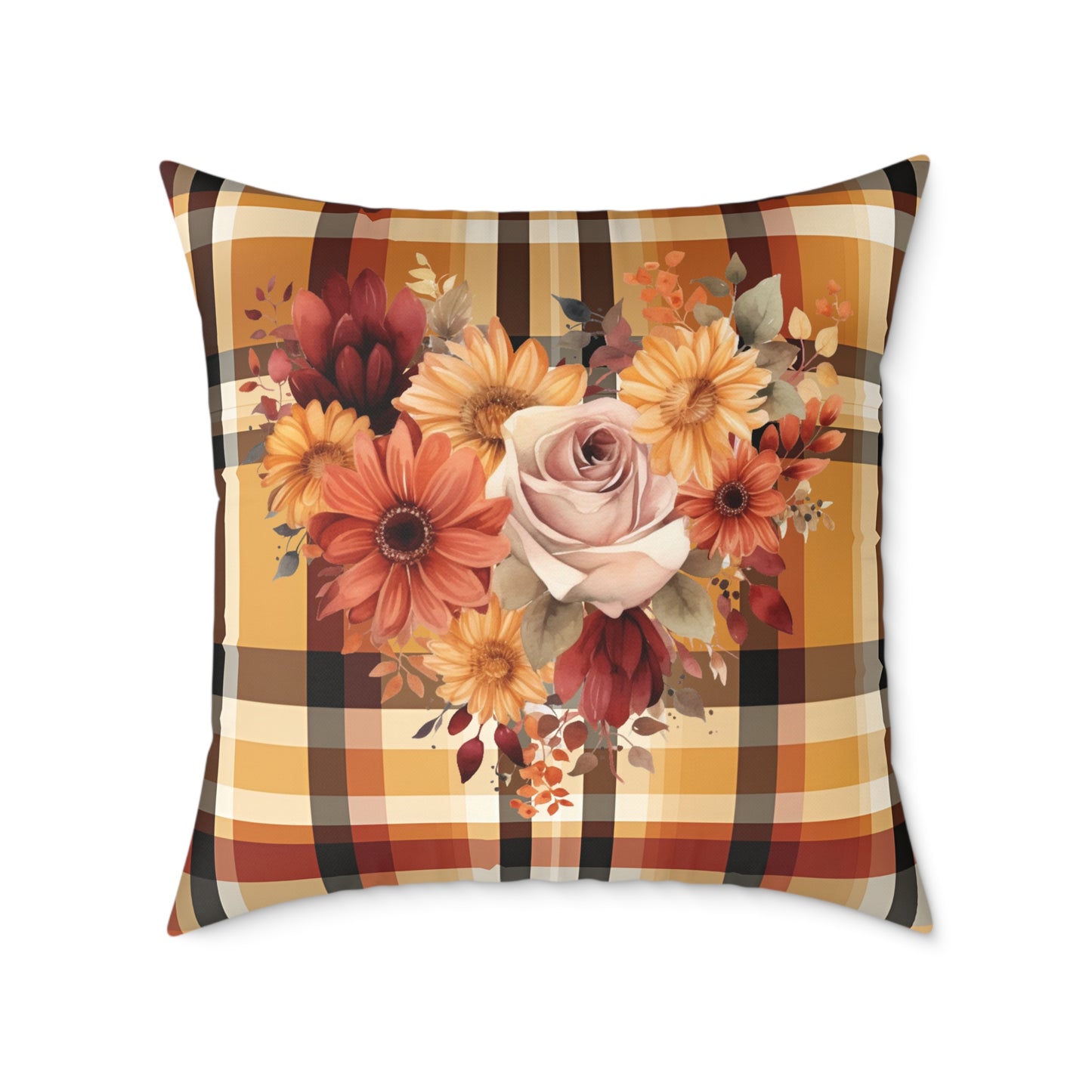 Fall Theme Square Poly Canvas Pillow, Beautiful Two-Sided Fall and Fall Quote Decor for Home or Office, Stylish Accent for Any Room