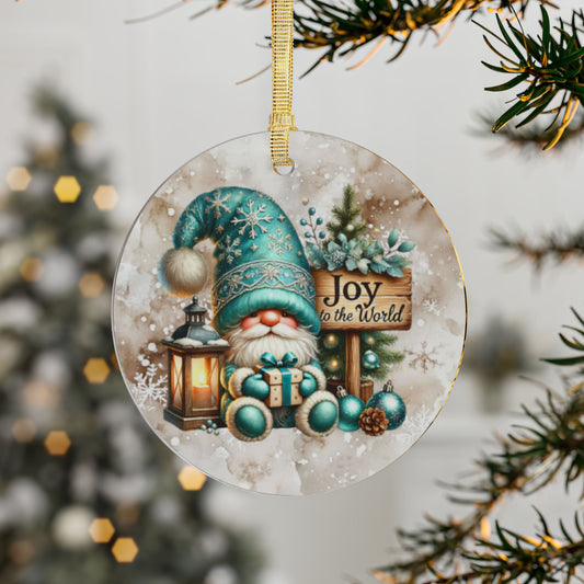 Joyful Holiday Acrylic Ornaments - Festive Christmas Gnome Decor