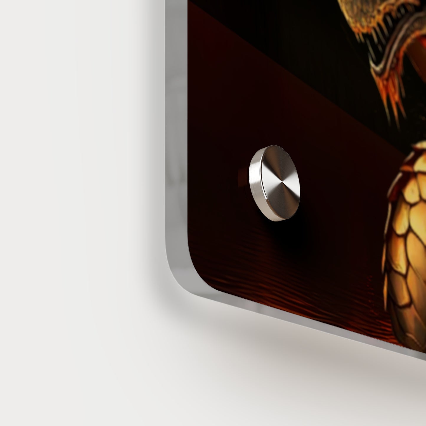 Gothic Theme Acrylic Wall Art Panels, Beautiful Dragon with Moon Background Decor, Accent for Any Room, Dragon Lovers, for Anyone