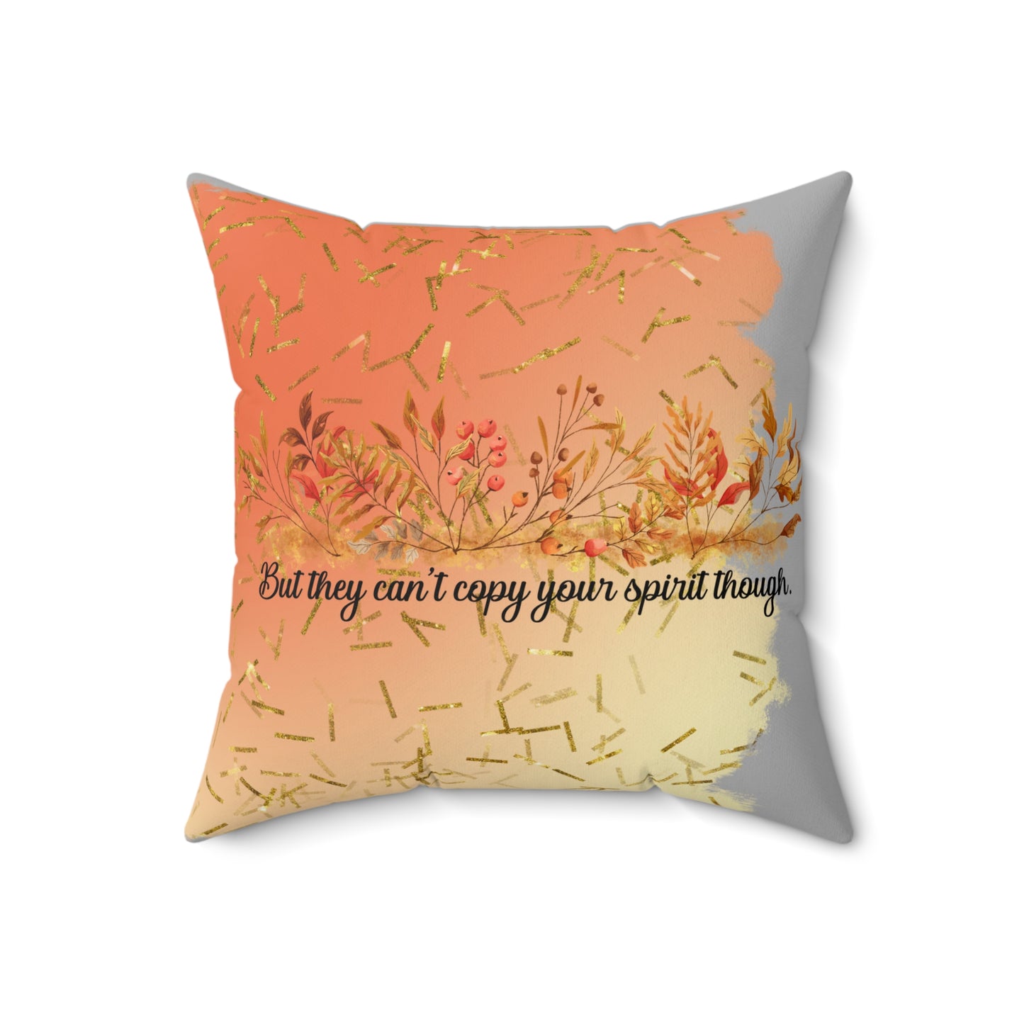 Inspirational Fall Floral Pillow, Cozy Home Decor, Unique Gift, Motivational Quote, Throw Pillow for Relaxation or Celebrations