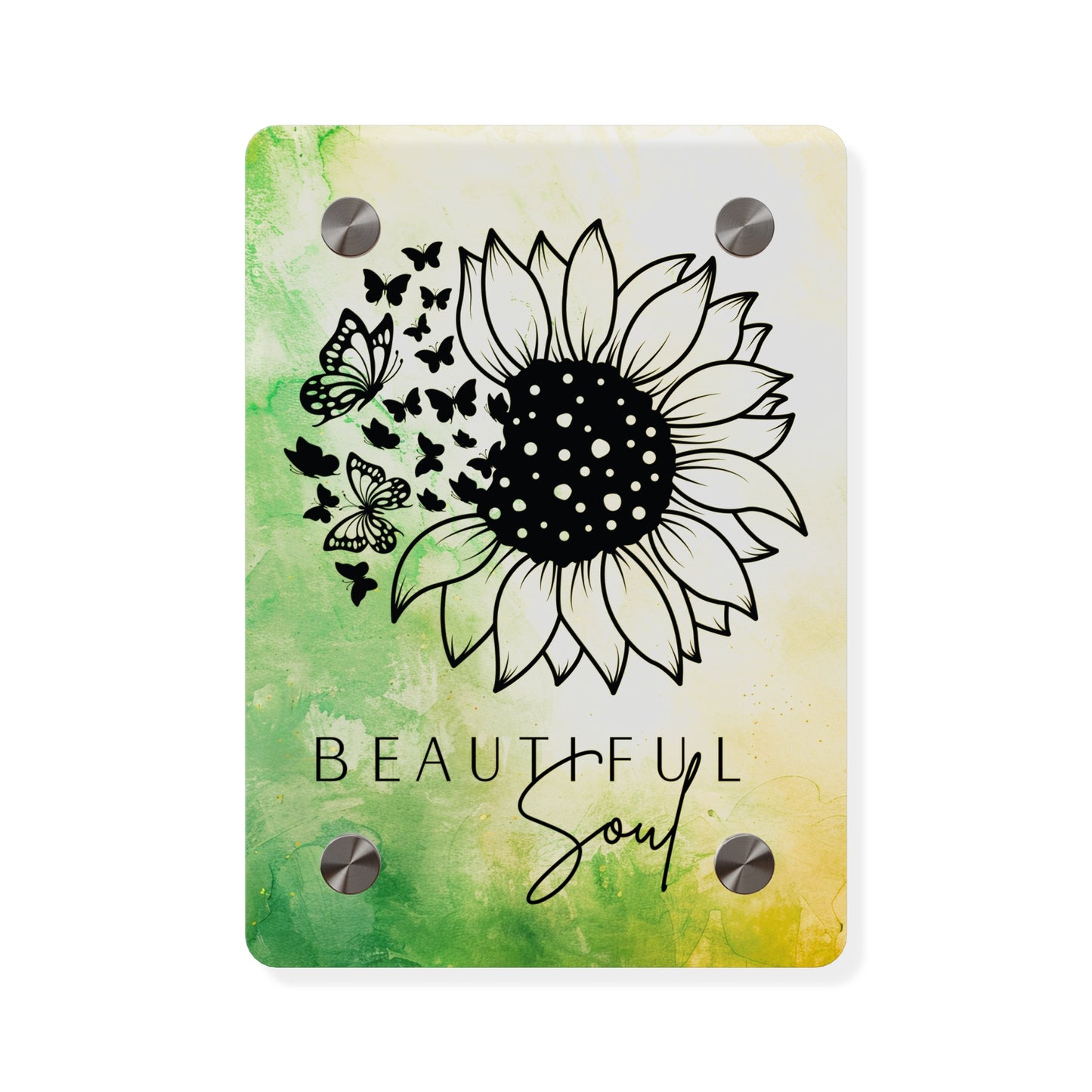 Beautiful Soul Acrylic Wall Art Panel with Sunflower Design