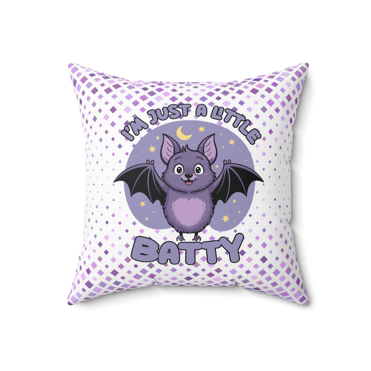 Cute Batty Pillow - I'm Just a Little Batty, Halloween Decor, Animal Lover Gift, Kids Room Cushion, Fun Home Accent