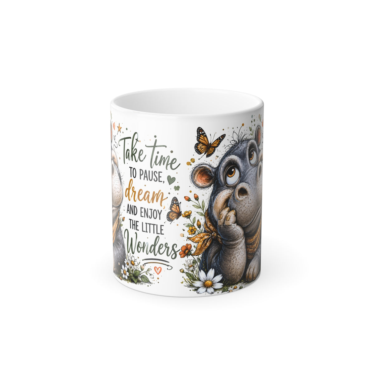 Take Time to Pause and Dream  Hippo Color-Changing Mug