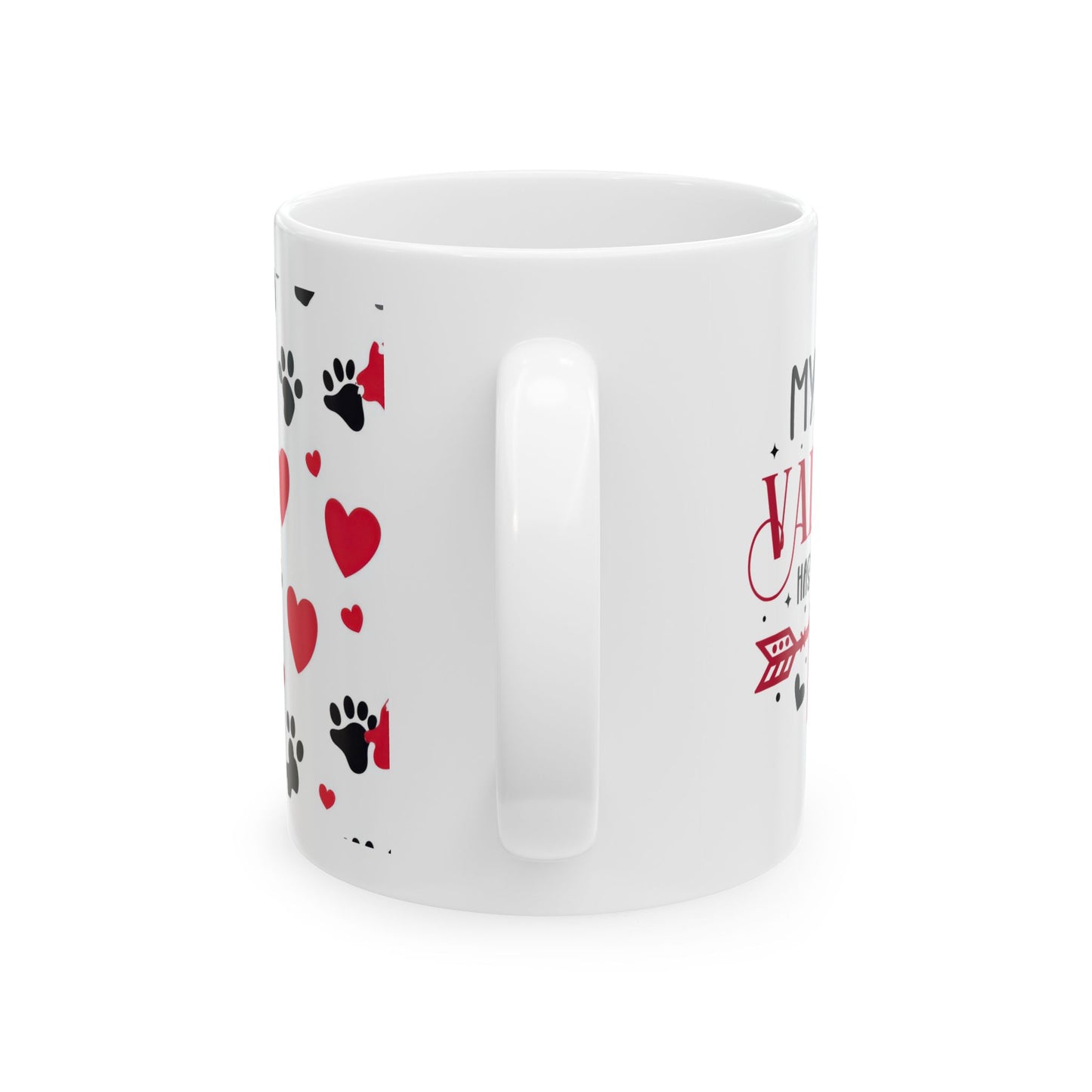 Valentine Paw Print Ceramic Mug – I Love My Furry Valentine (11oz & 15oz)