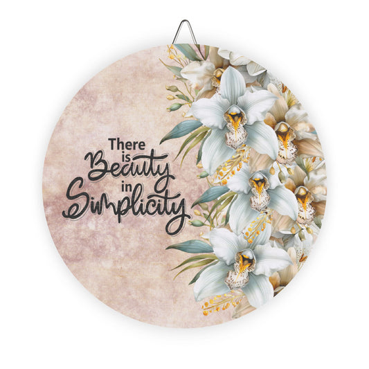 Rustic Charm Wood Sign - Inspirational Quote "There is Beauty in Simplicity" Wall Decor