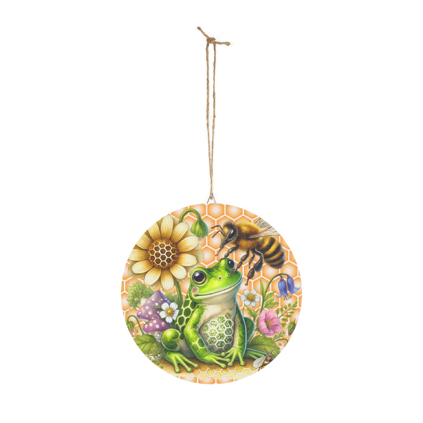 Bee & Frog Nature Rustic Charm Wood Sign - Vibrant Rustic Charm Home Decor