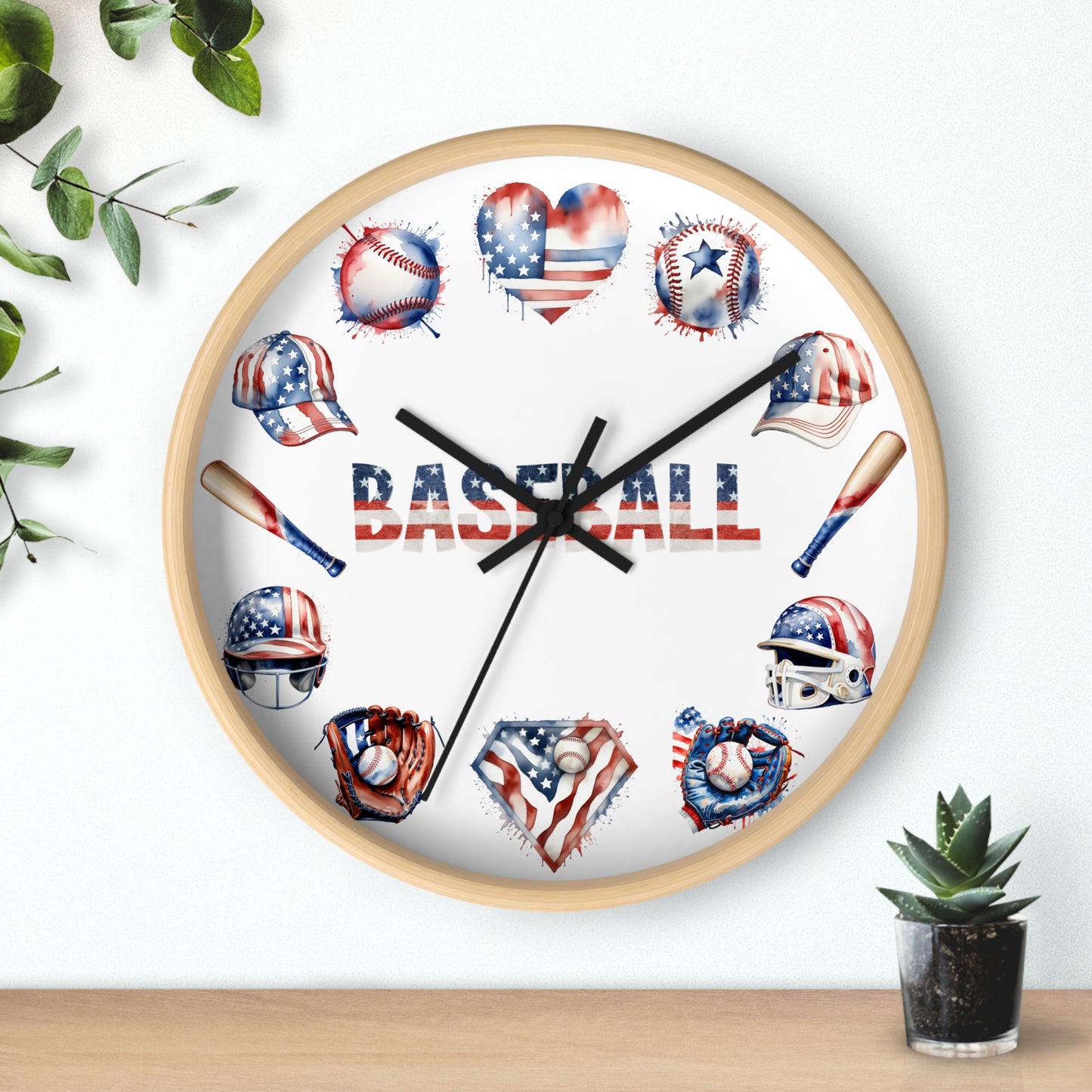 Baseball Theme Wall Clock - Sports Decor Gift for Baseball Lovers