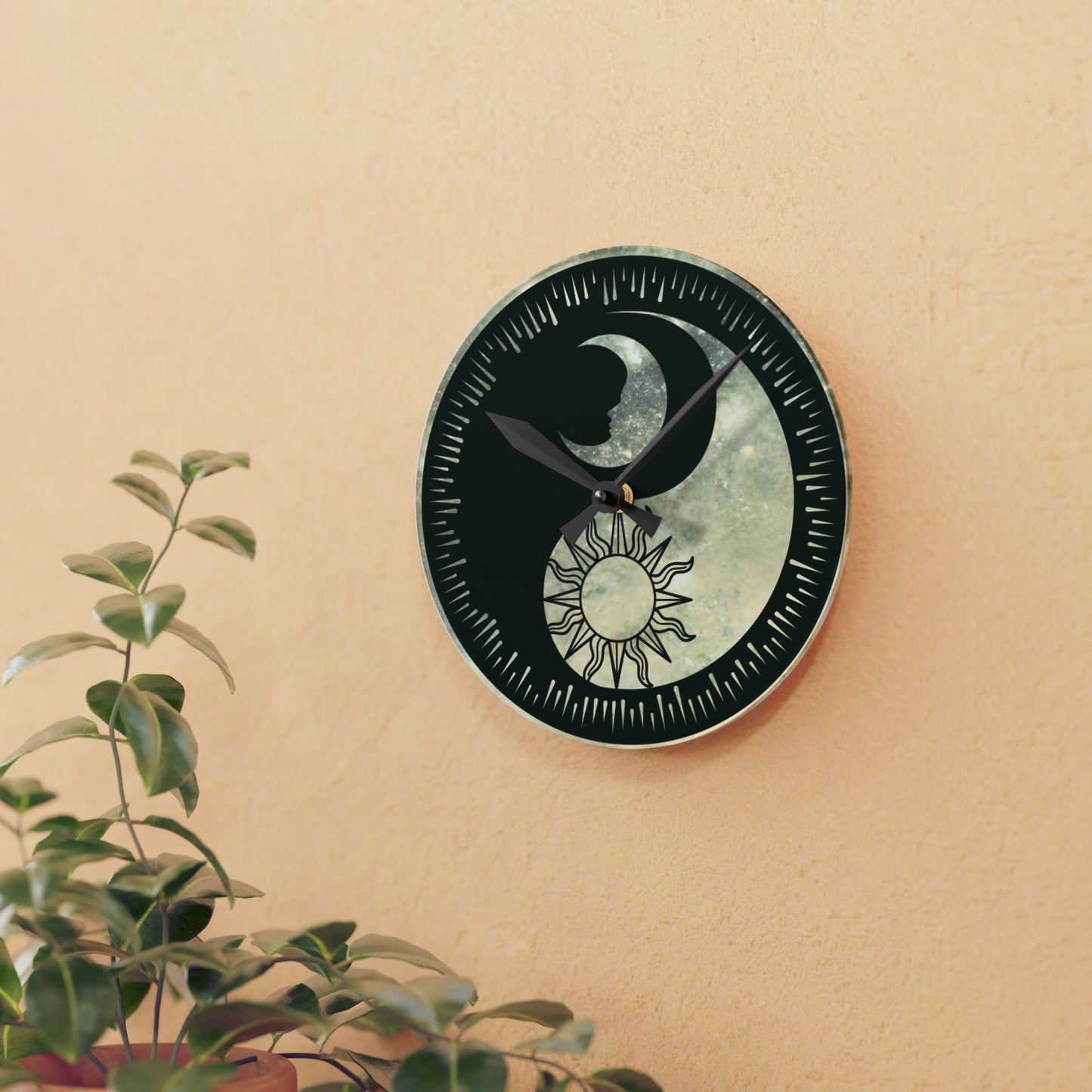 Cosmic Dance Acrylic Wall Clock - Celestial Space Home Decor