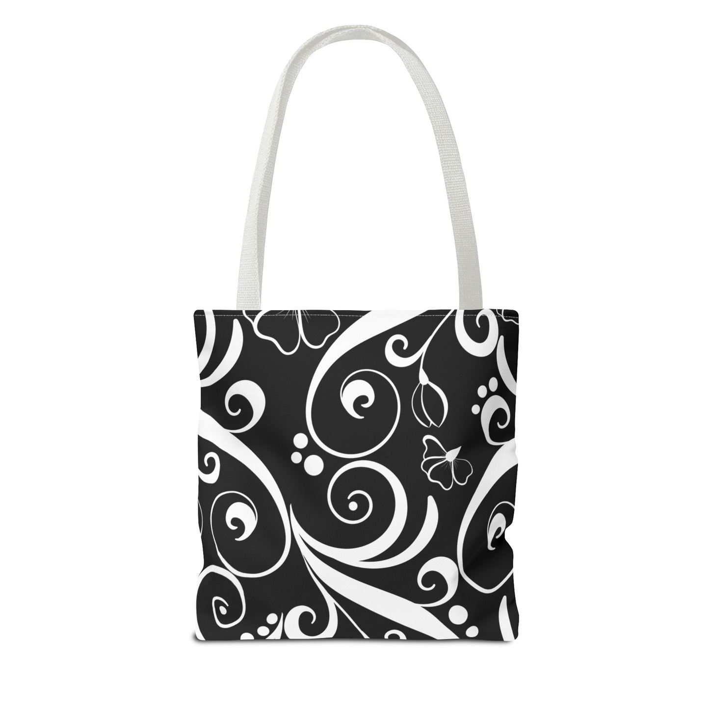 Fashionable Black and White Pattern Tote Bag (AOP), Stylish, Great Gift Idea for Birthdays, Holidays, Any Occasion for Anyone