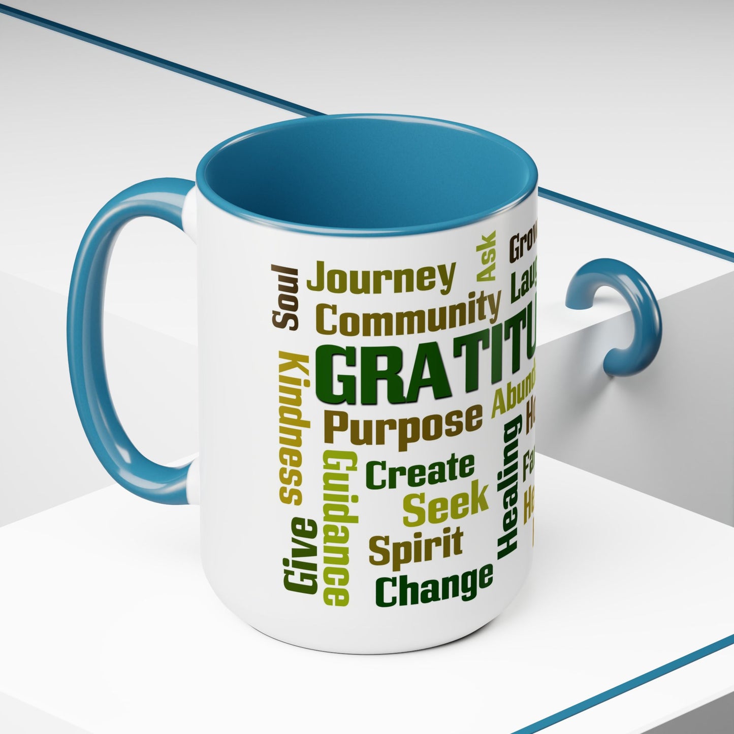 Inspirational Two-Tone Coffee Mugs,15oz, Coffee, Tea, Hot Chocolate Lovers, Gift Idea for Family, Friends and Co-Workers, for Any Occasion