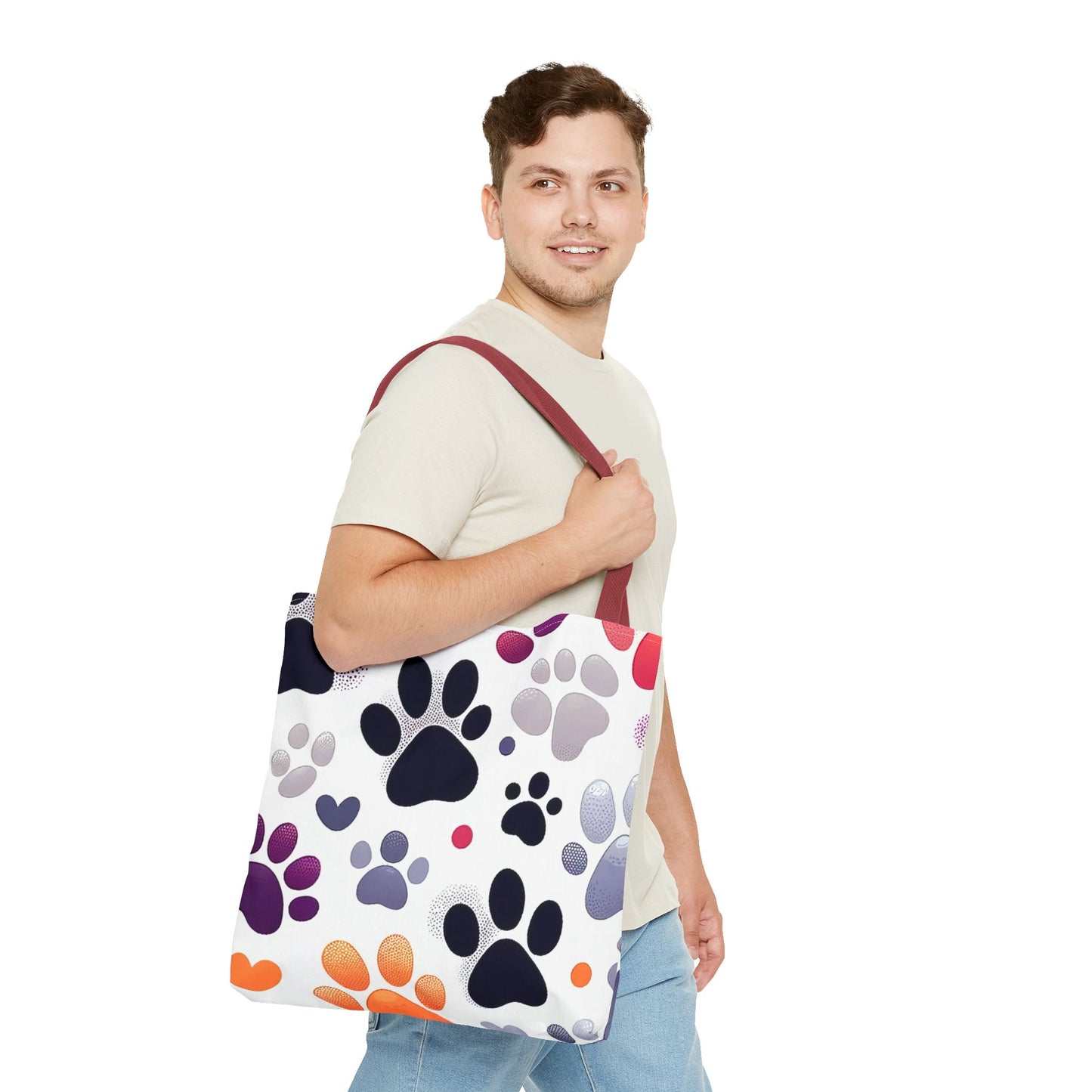 Paw Print FashionableTote Bag (AOP), Stylish, Animal Lovers, Pet Lovers, Great Gift Idea for Birthdays, Holidays or Any Occasion for Anyone