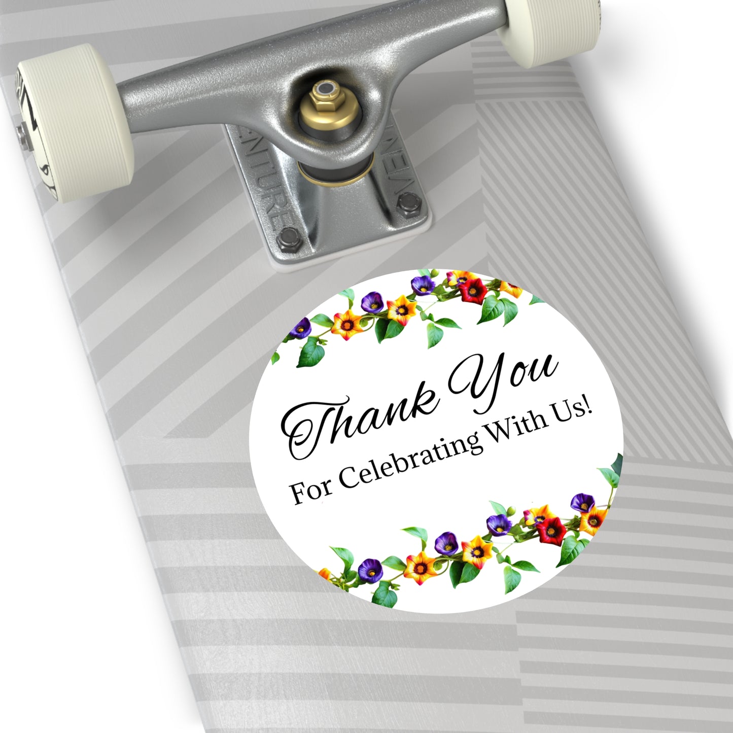 Floral Wedding Thank You Custom Stickers, Cute Round Labels for Gifts, Party Favors, Scrapbook, Invitations, Celebrations
