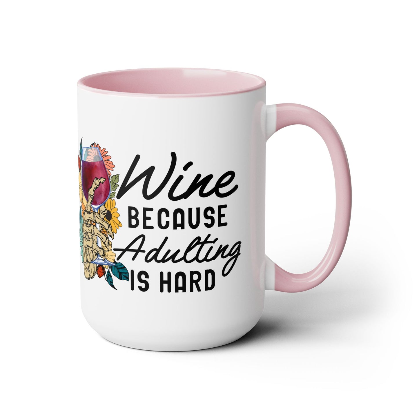 Gothic Theme Two-Tone Coffee Mugs,15oz, Funny Skeleton Humor Quote, Coffee, Tea, Hot Chocolate Lovers, Great Gift Idea for Anyone for Any Occasion