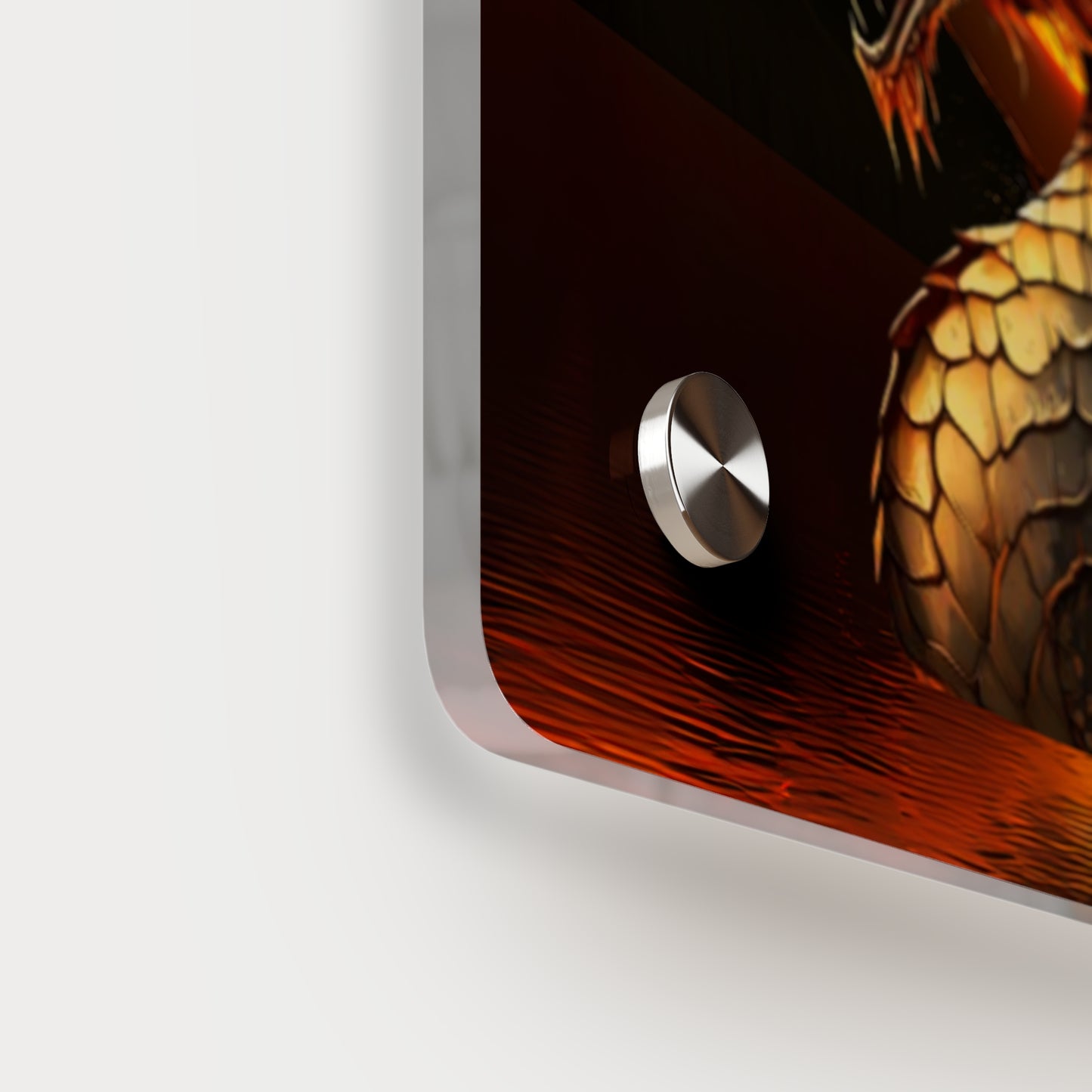 Gothic Theme Acrylic Wall Art Panels, Beautiful Dragon with Moon Background Decor, Accent for Any Room, Dragon Lovers, for Anyone