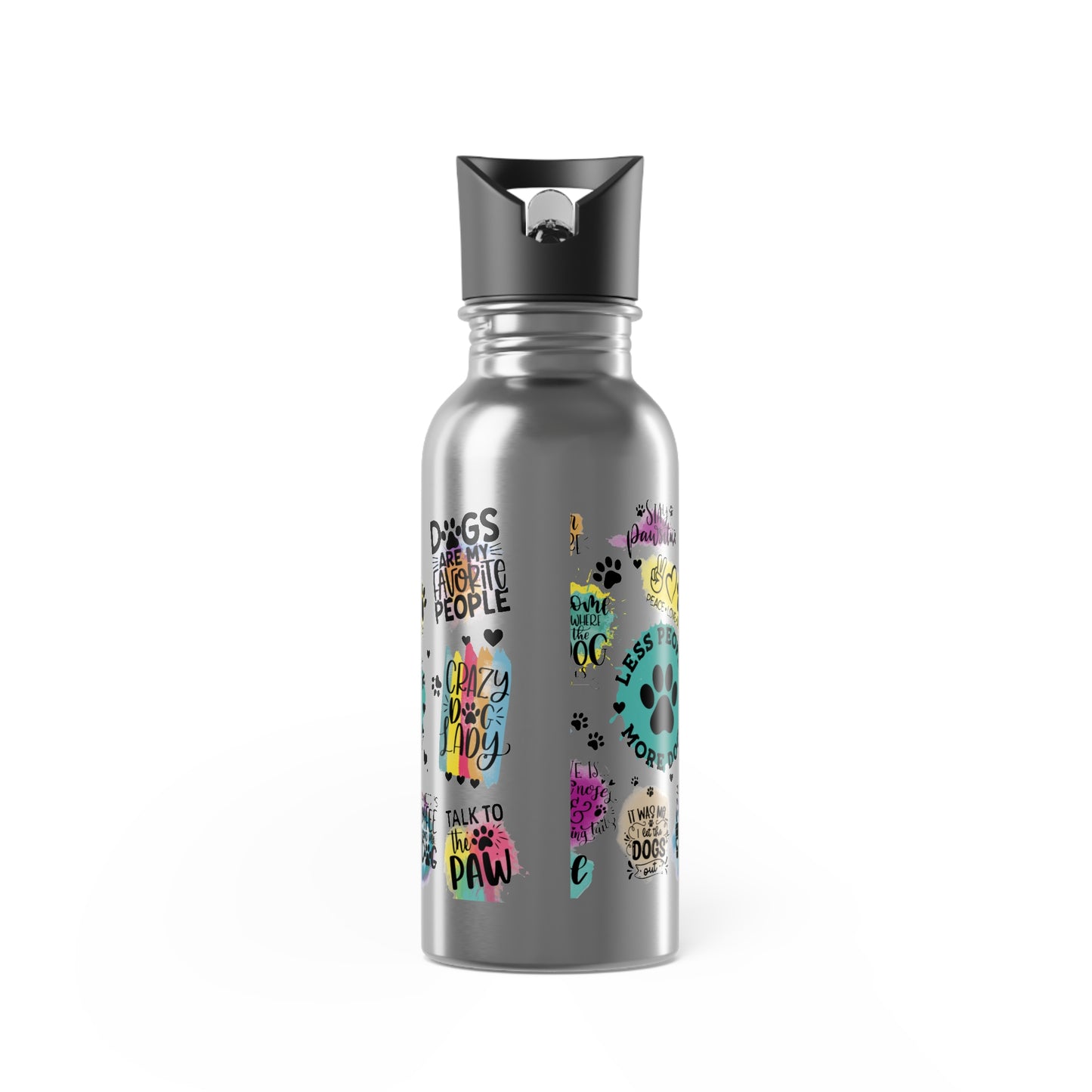 Dog Humor Quotes Stainless Steel Water Bottle With Straw, 20oz, Dog Lovers, Outdoor Lovers, Great Gift Idea for Birthdays, or Any Occasion