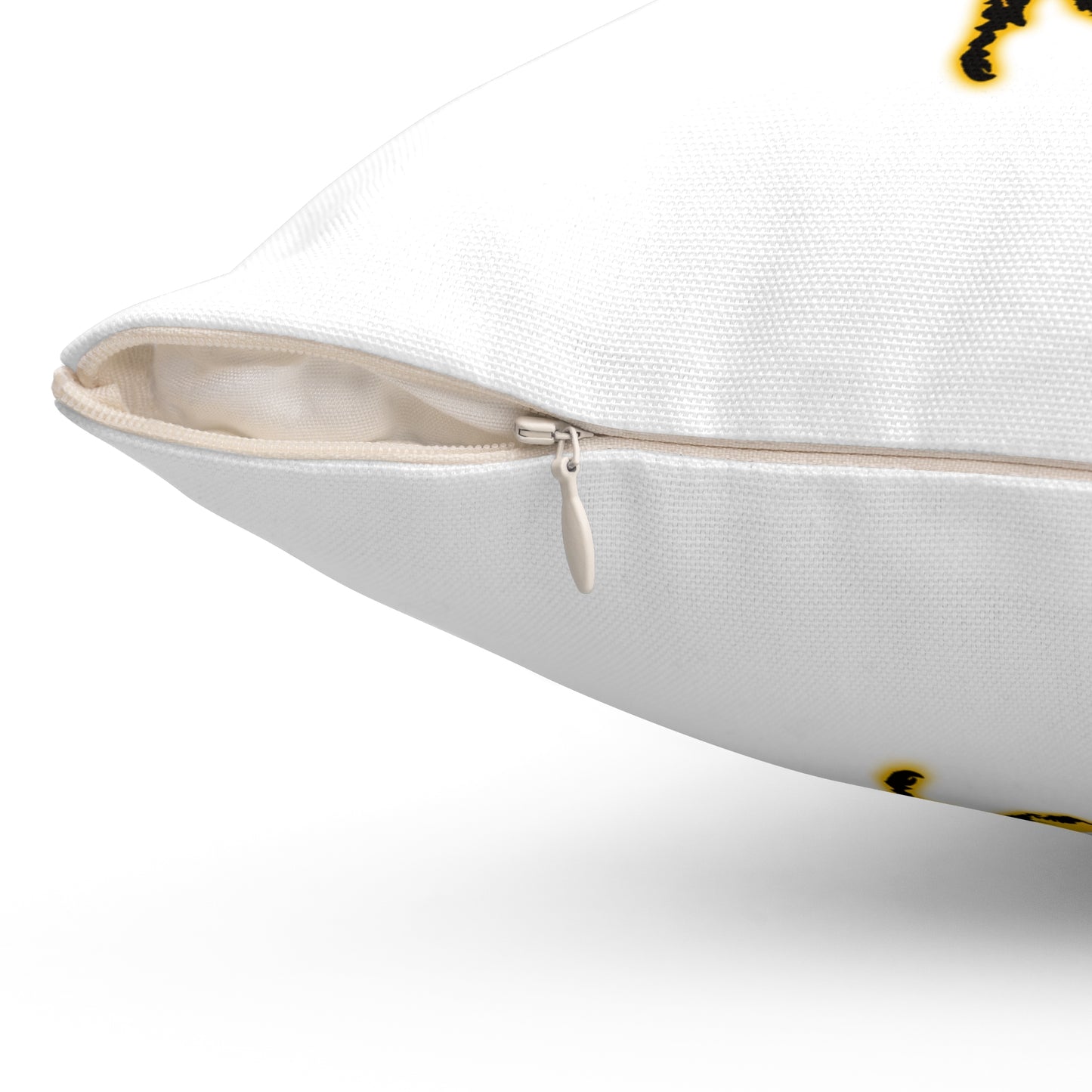 Hippie Theme Spun Polyester Square Pillow, Peace Lovers, Bee Lovers, Peace Theme Quote, Beautiful Home or Office Decor for Any Occasion