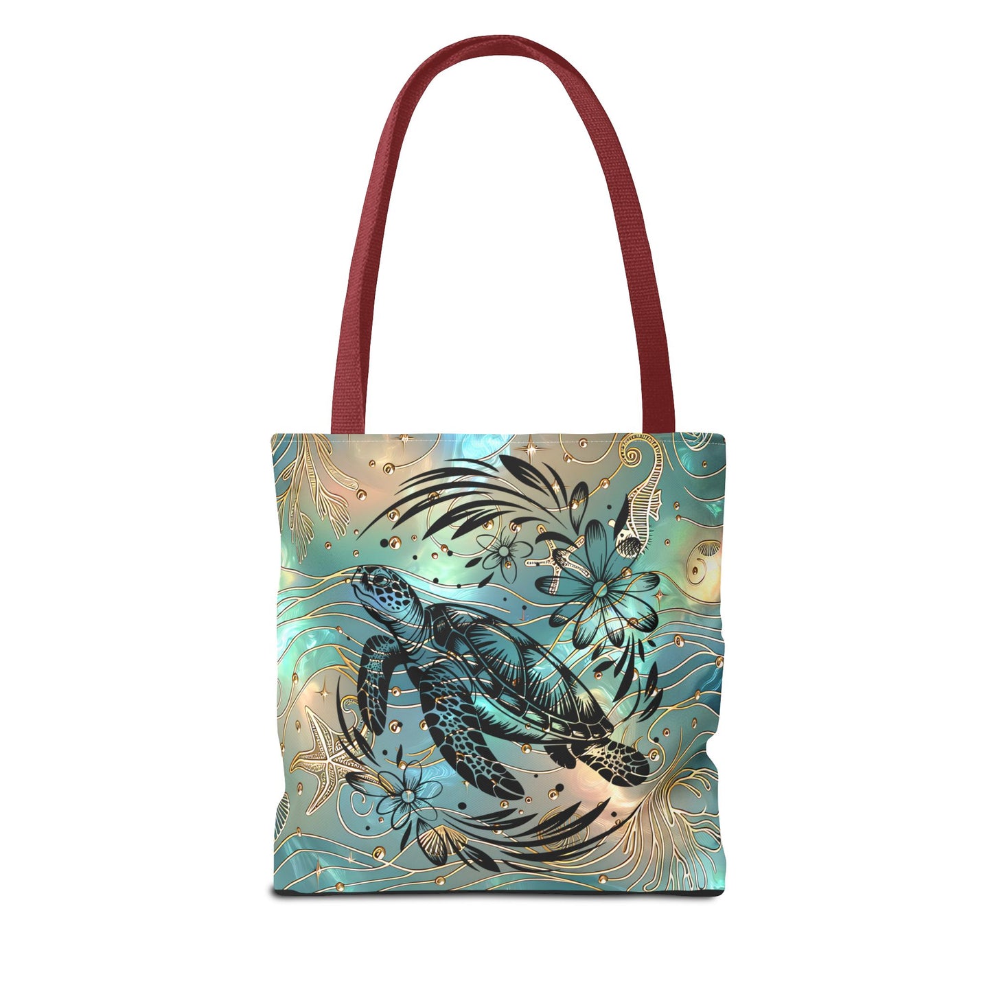 Ocean-Inspired Turtle Tote Bag - Beach Lover's Canvas Eco-Friendly Summer Gift