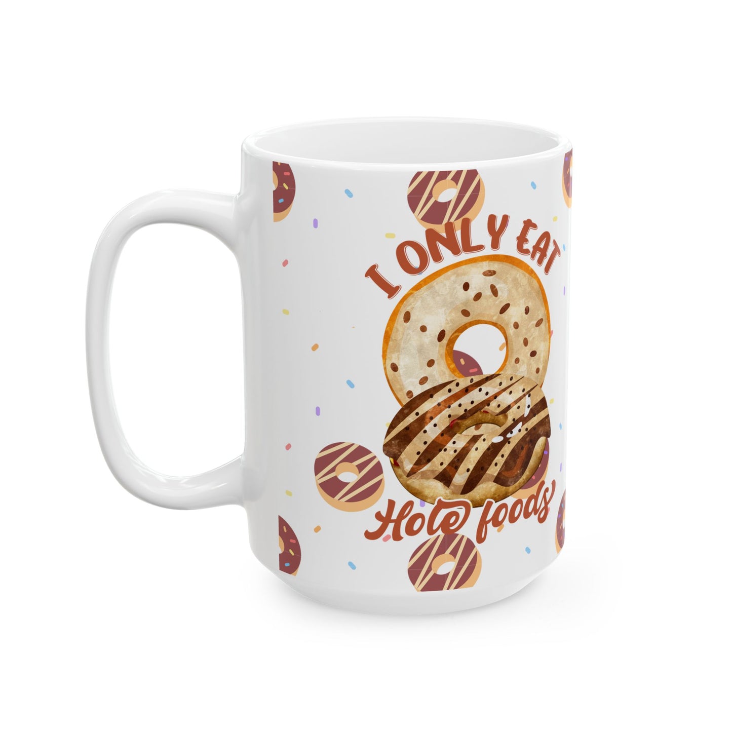 Whimsical Donut Ceramic Mug - Perfect for Coffee Lovers, Gift for Foodies, Birthday Celebration, Kitchen Decor, Funny Beverage Holder