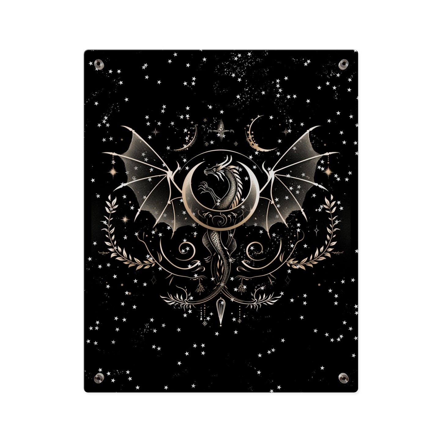 Mystical Dragon Acrylic Wall Art Panels - Celestial Decor for Fantasy Lovers